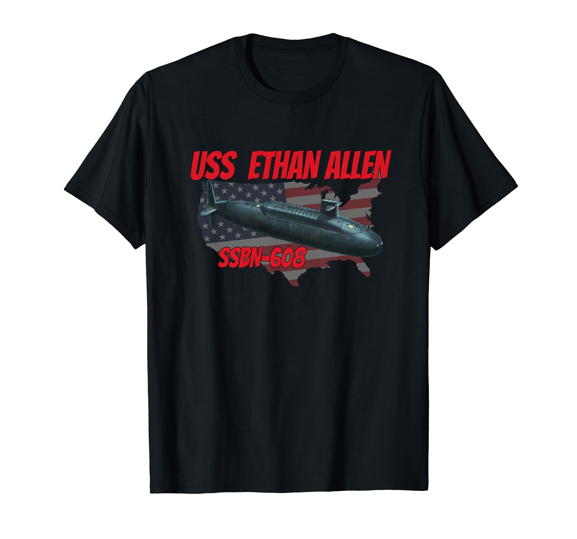 Uss Allen Ssbn 608 Submarine T-Shirt - Casual Everyday Wear Unisex - T-Shirt, Sweatshirt, Hoodie
