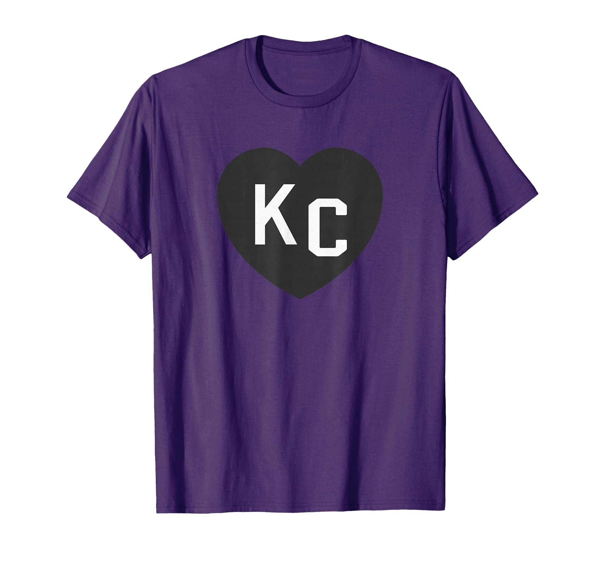 Kc 2 Letter Heart Love Black Short T-Shirt - Unique Graphic for Adults - T-Shirt, Sweatshirt, Hoodie