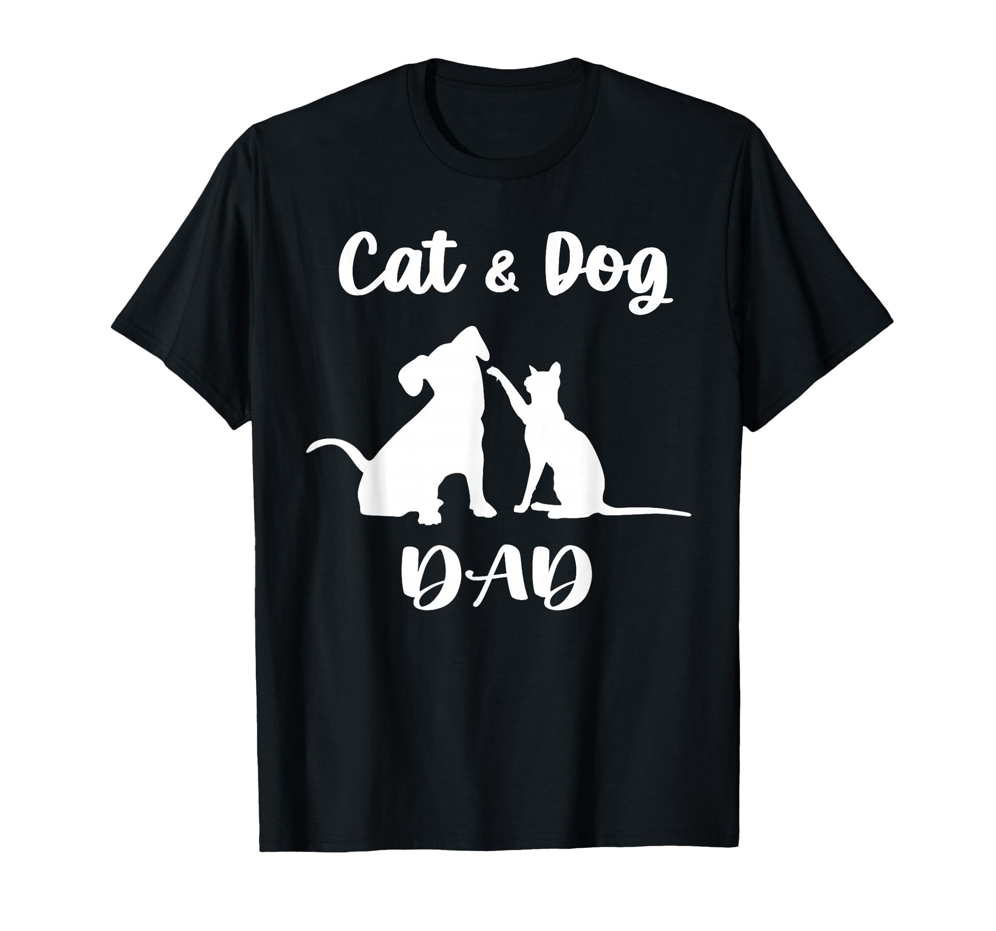 Cat And Dog Dad Pets Animals Lover T-Shirt - Minimalist Print Men Women - T-Shirt, Sweatshirt, Hoodie