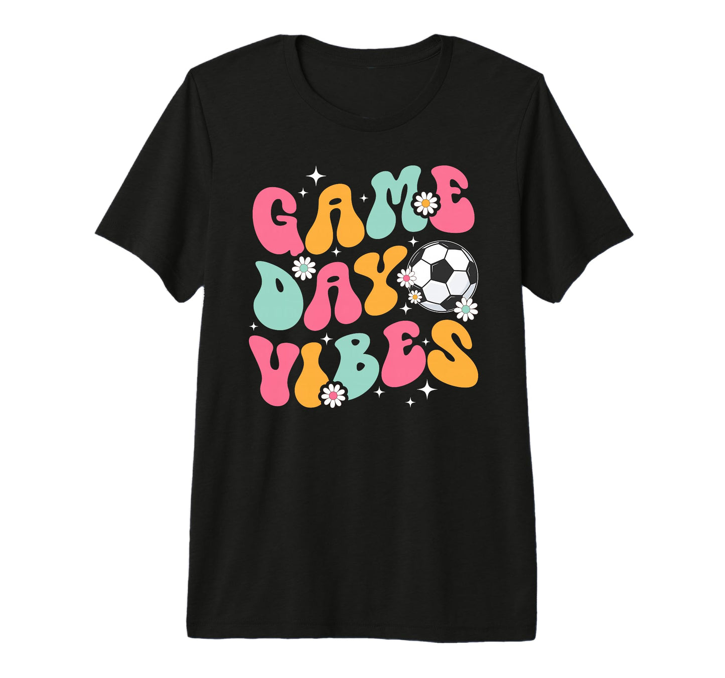 Groovy Soccer Game Day Vibes Game T-Shirt - Aesthetic Graphic for Adults - T-Shirt, Sweatshirt, Hoodie