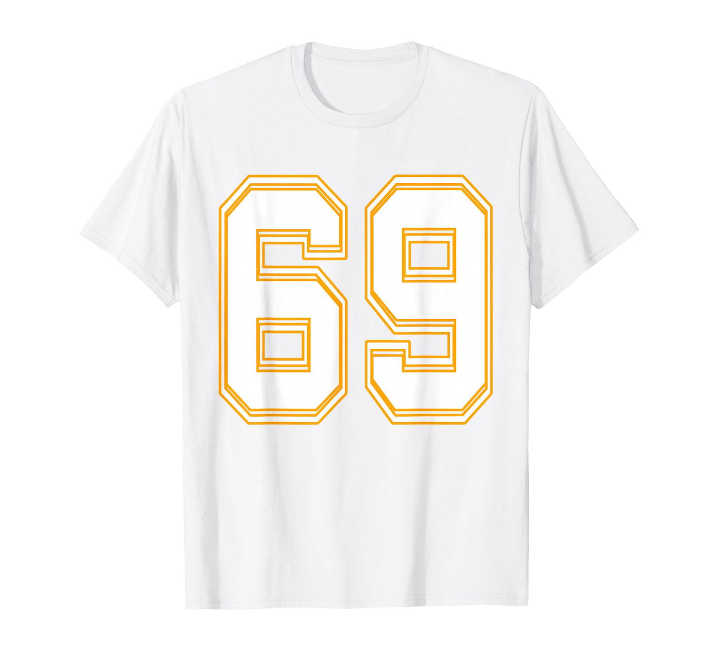 Number 69 Red Yellow White Football T-Shirt - Custom Art Print Men Women - T-Shirt, Sweatshirt, Hoodie