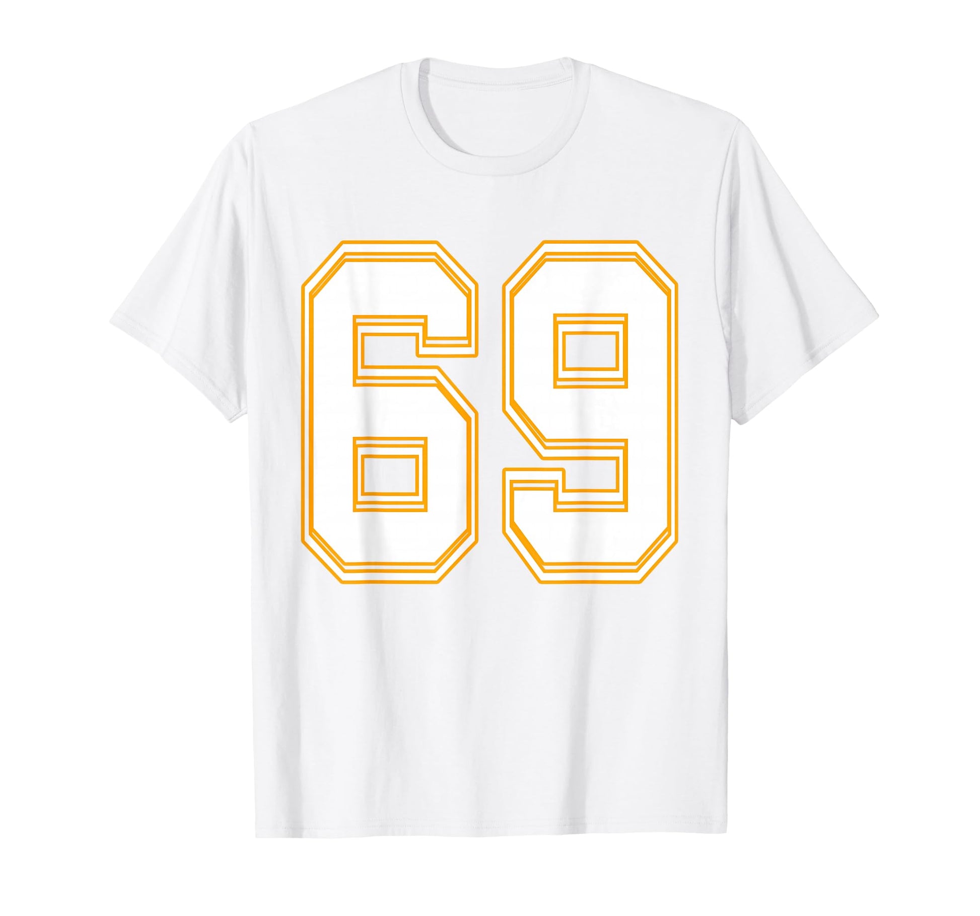 Number 69 Red Yellow White Football T-Shirt - Custom Art Print Men Women - T-Shirt, Sweatshirt, Hoodie