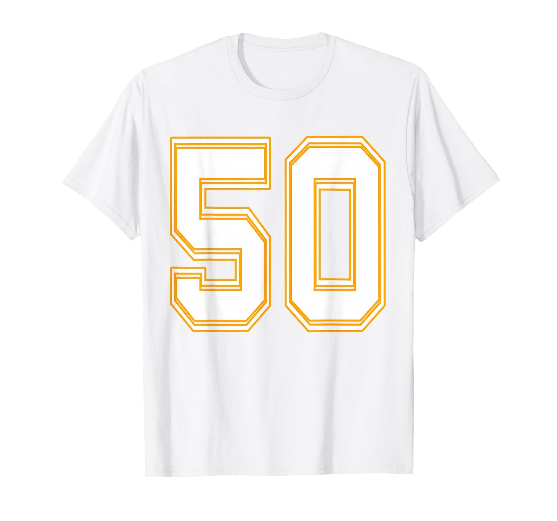 Number 50 Red Yellow White T-Shirt - Casual Everyday Wear for Adults - T-Shirt, Sweatshirt, Hoodie