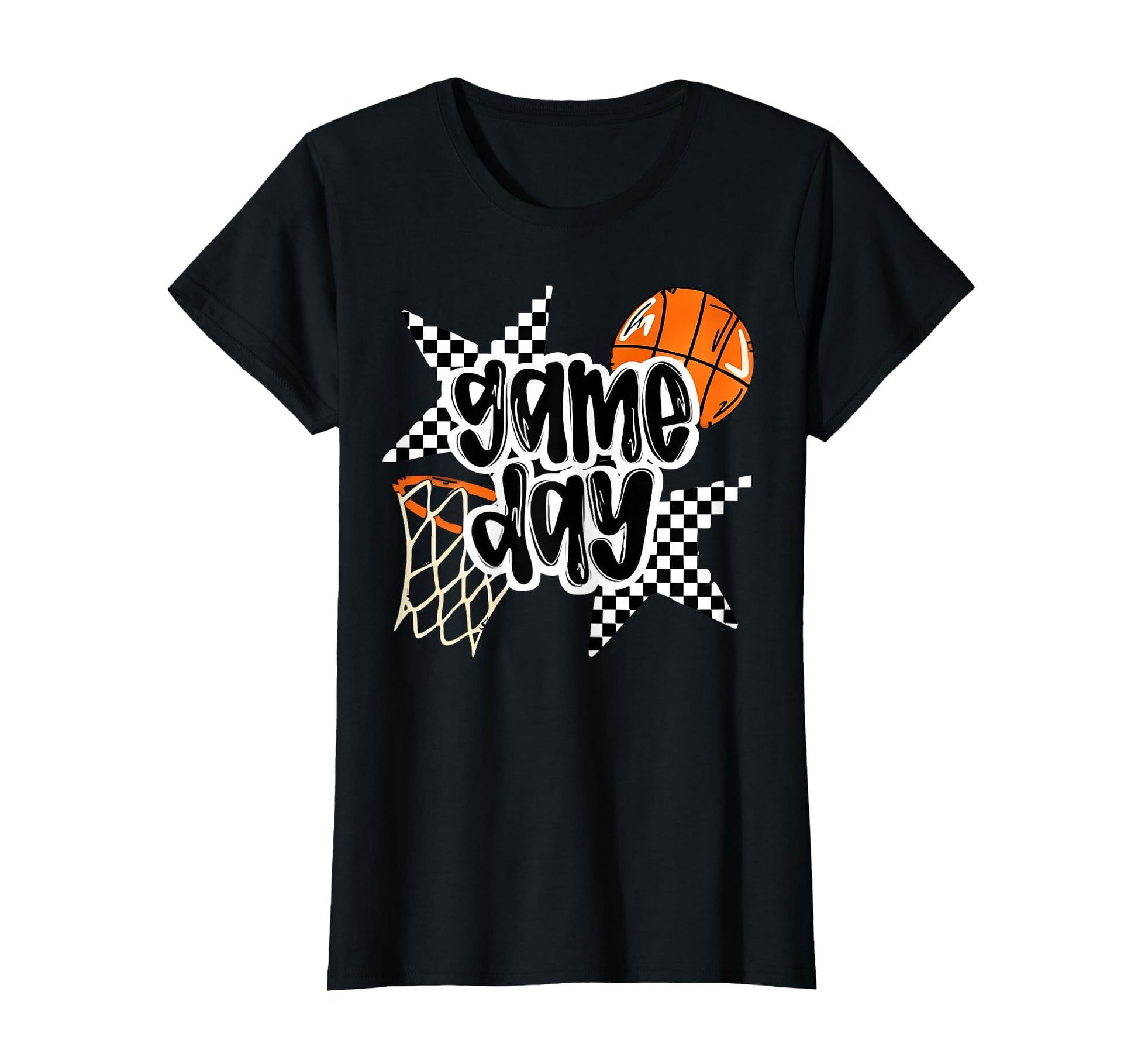 Basketball Player Game Day Checkered T-Shirt - Unique Graphic Unisex - T-Shirt, Sweatshirt, Hoodie