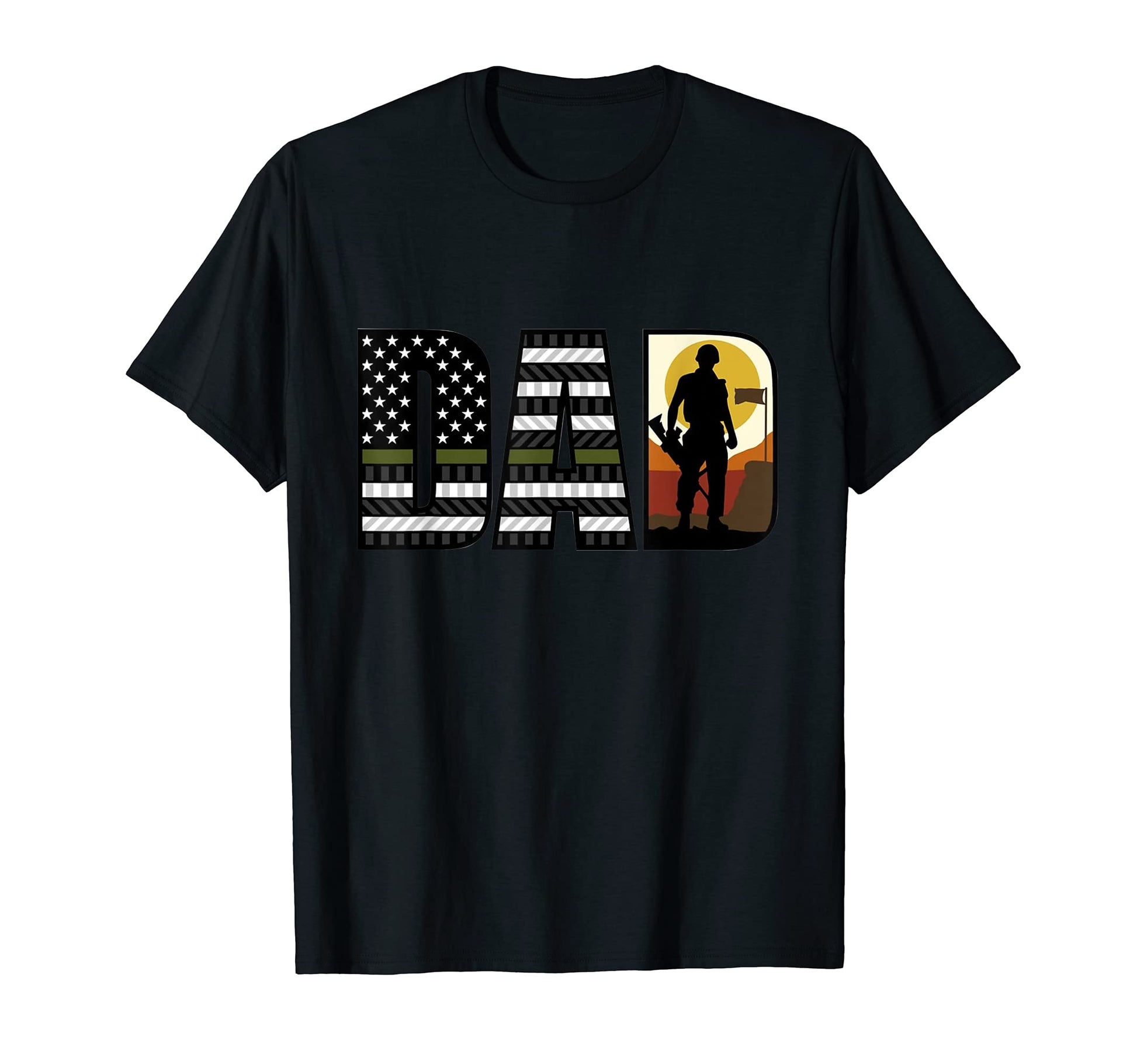 Best Dad Ever American Military T-Shirt - Fun Novelty Design for Adults - T-Shirt, Sweatshirt, Hoodie