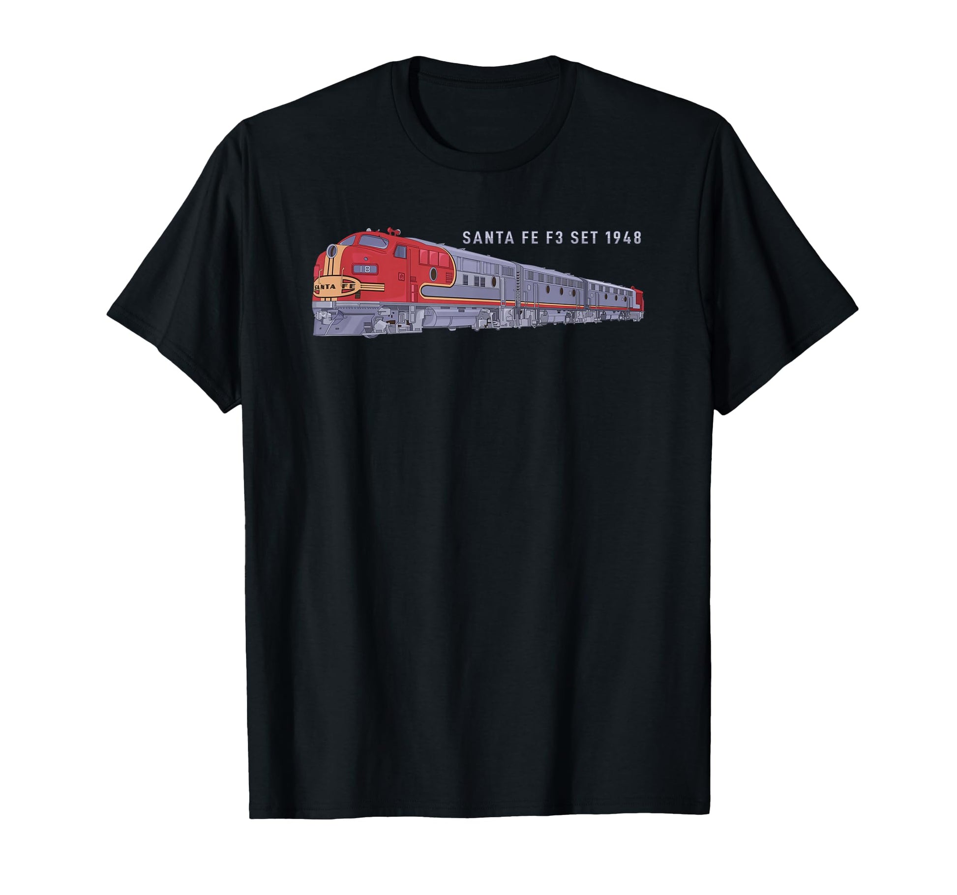 Santa Fe F3 Set 1948 Locomotive Train T-Shirt - Novelty Apparel for Adults - T-Shirt, Sweatshirt, Hoodie