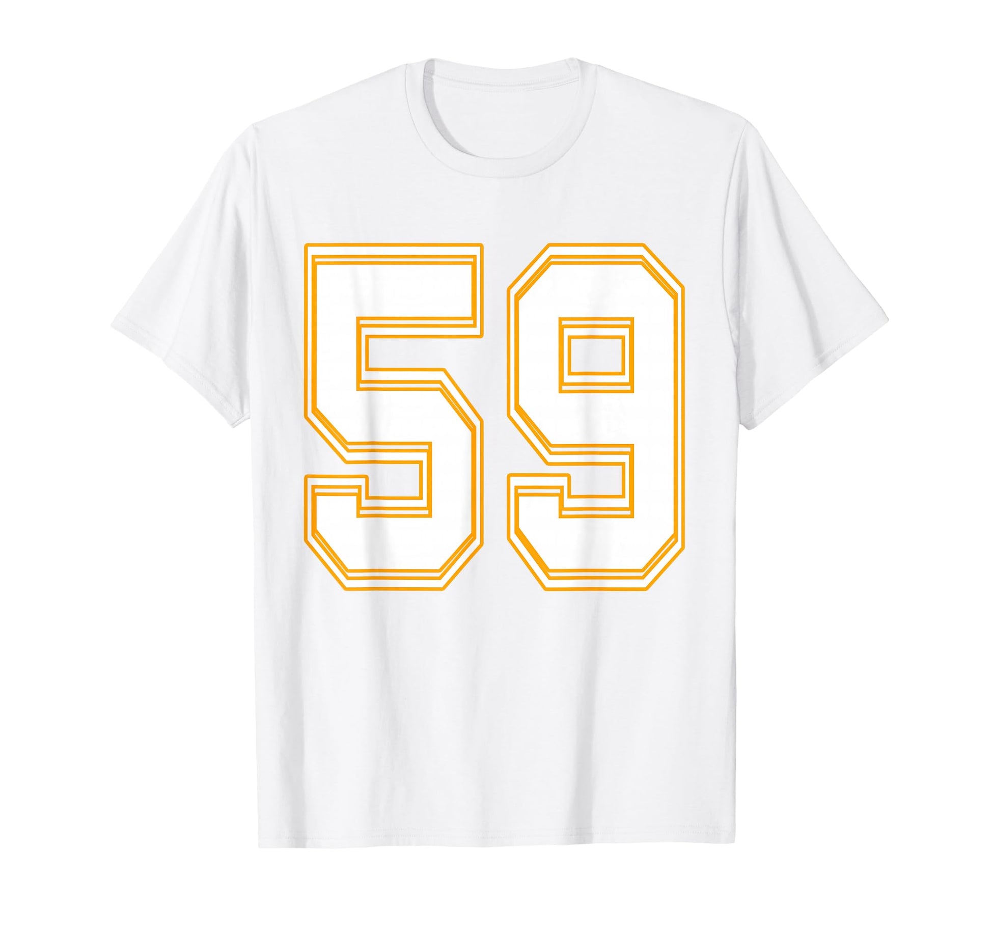 Number 59 Red Yellow White Football T-Shirt - Trendy Graphic Unisex - T-Shirt, Sweatshirt, Hoodie