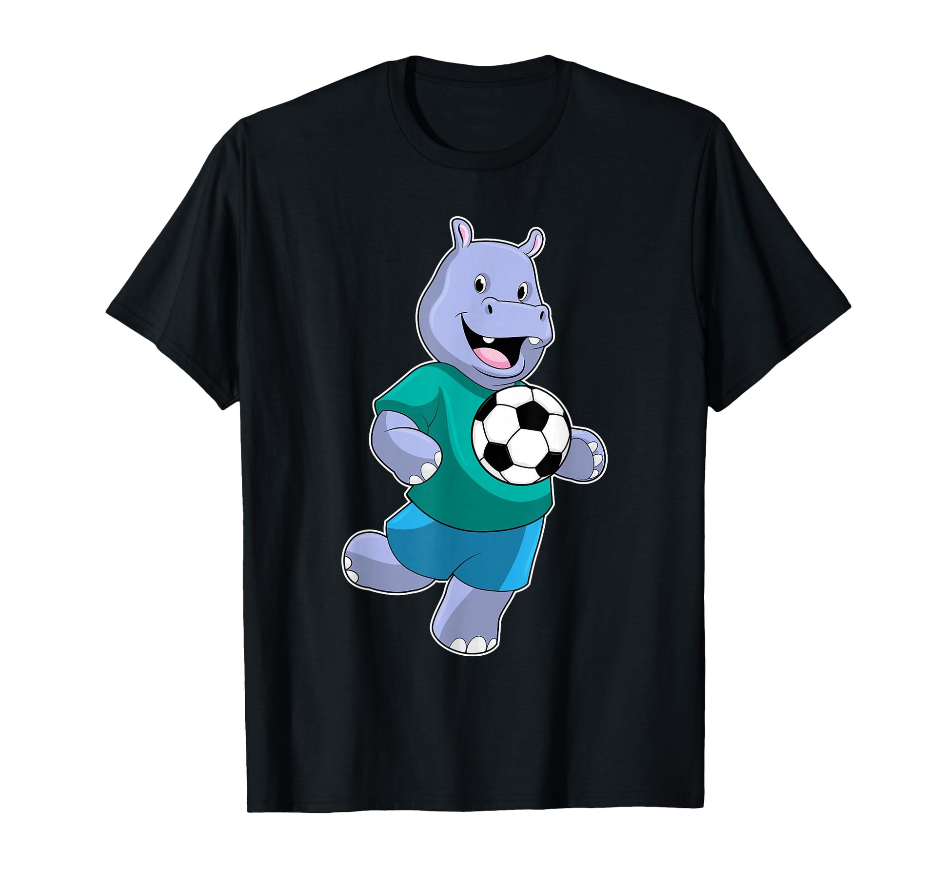 Hippo Soccer Player Soccer Sports T-Shirt - Minimalist Print Unisex - T-Shirt, Sweatshirt, Hoodie