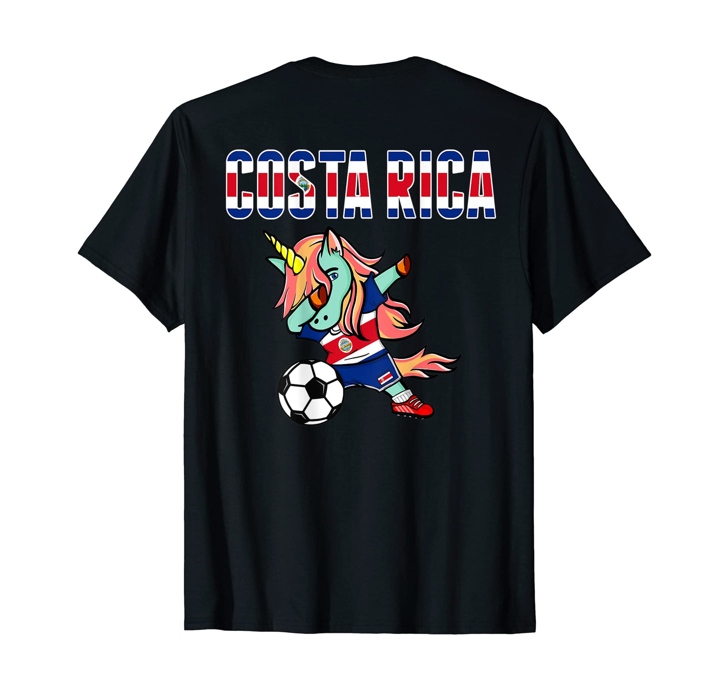 Dabbing Green Unicorn Costa Rica Soccer T-Shirt - Unique Graphic Unisex - T-Shirt, Sweatshirt, Hoodie