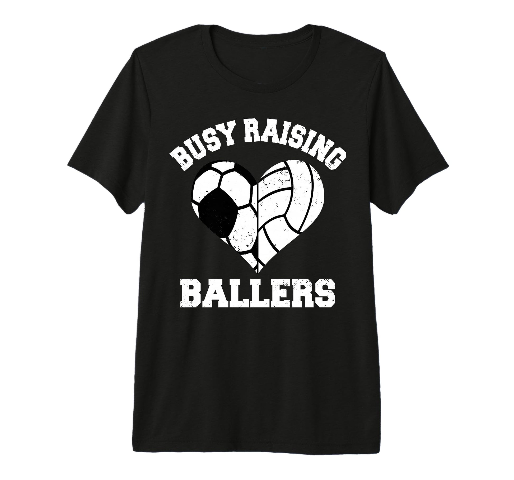 Busy Raising Ballers Soccer Volleyball T-Shirt - Graphic Print Unisex - T-Shirt, Sweatshirt, Hoodie