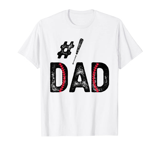 Baseball Dad Number One 1 Father T-Shirt - Custom Art Print Men Women - T-Shirt, Sweatshirt, Hoodie