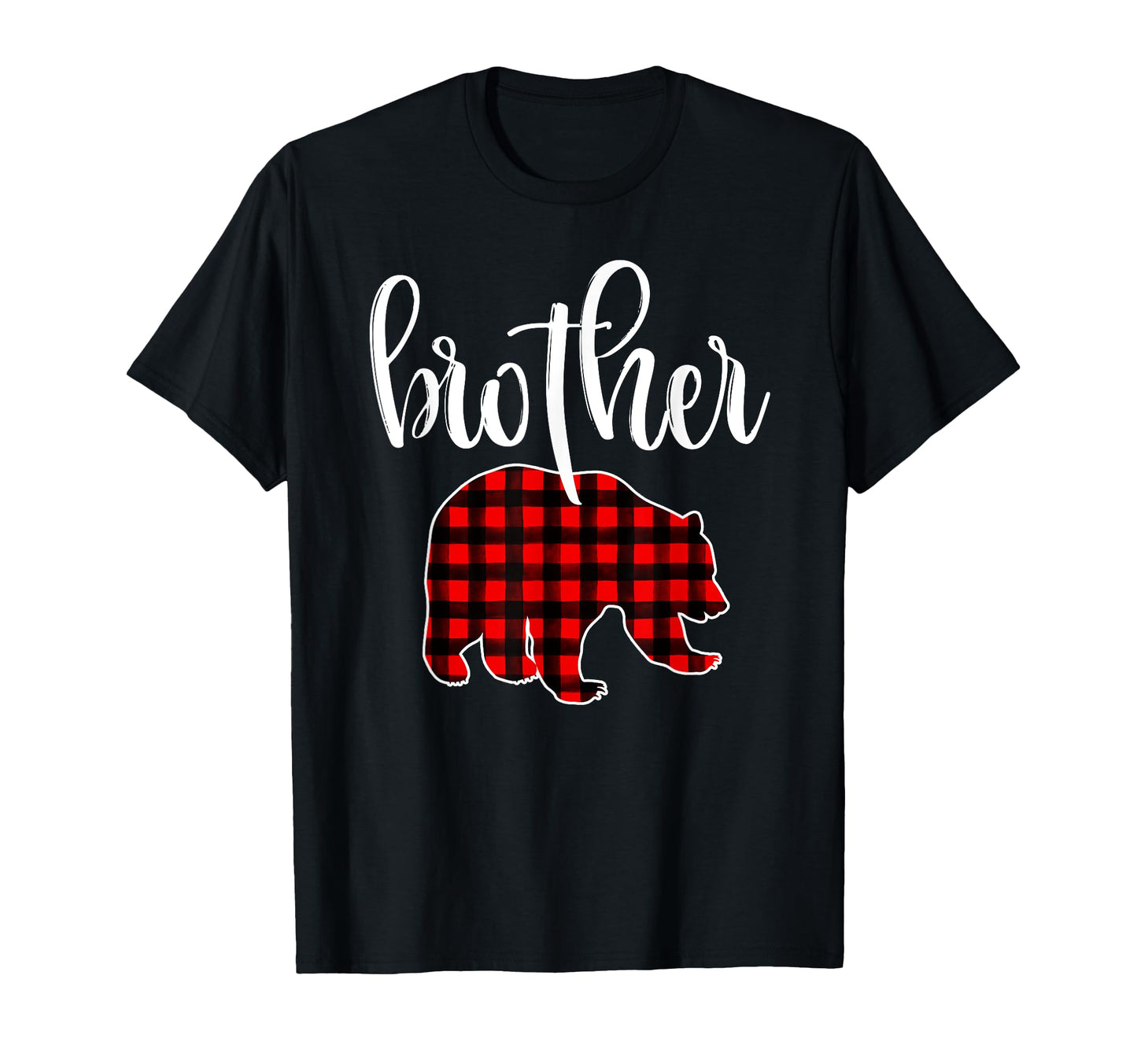 Red Plaid Brother Bear Matching T-Shirt - Minimalist Print for Adults - T-Shirt, Sweatshirt, Hoodie