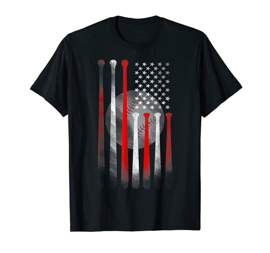 American Flag Baseball Flag Dad Mom T-Shirt - Minimalist Print Unisex - T-Shirt, Sweatshirt, Hoodie