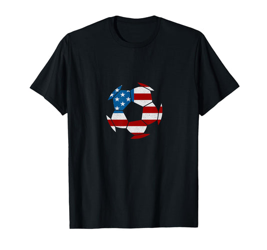 American Flag Soccer Soccer T-Shirt - Novelty Apparel Unisex - T-Shirt, Sweatshirt, Hoodie