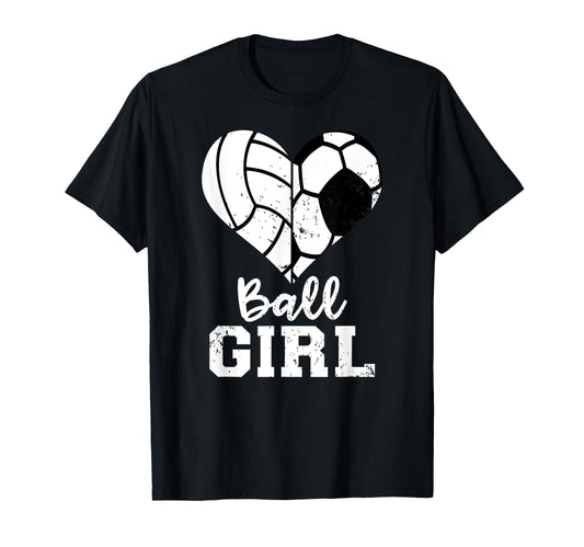 Ball Heart Funny Soccer Volleyball T-Shirt - Trendy Graphic Unisex - T-Shirt, Sweatshirt, Hoodie