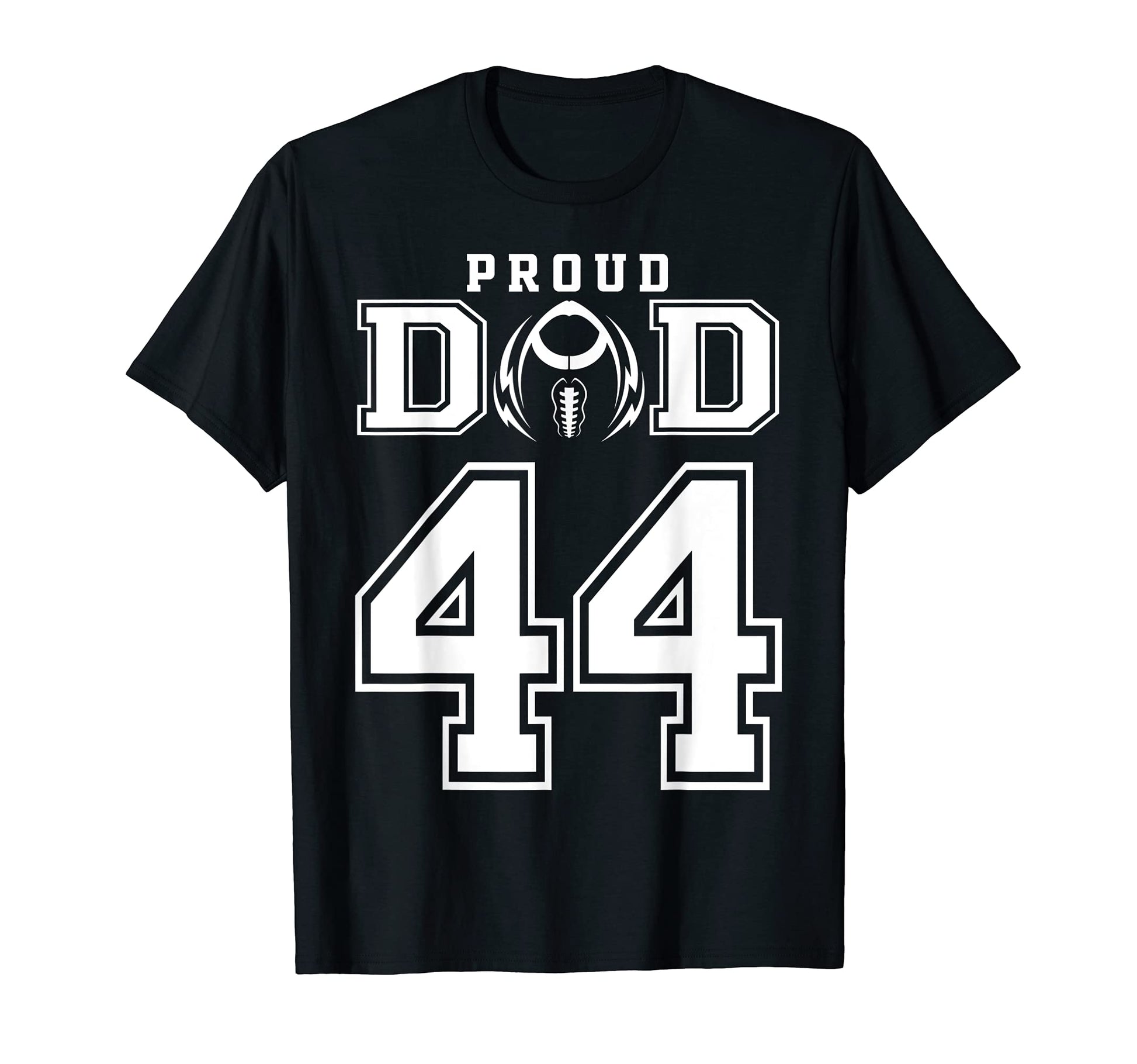 Custom Proud Football Dad Number 44 T-Shirt - Graphic Print Unisex - T-Shirt, Sweatshirt, Hoodie