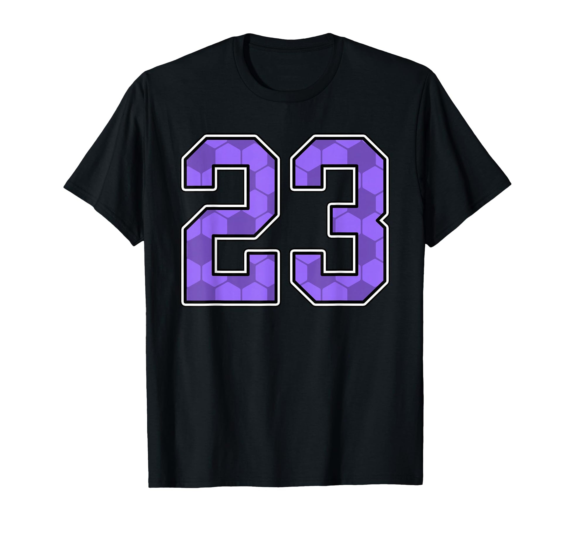 Purple Soccer Pattern Number 23 T-Shirt - Fun Novelty Design Men Women - T-Shirt, Sweatshirt, Hoodie