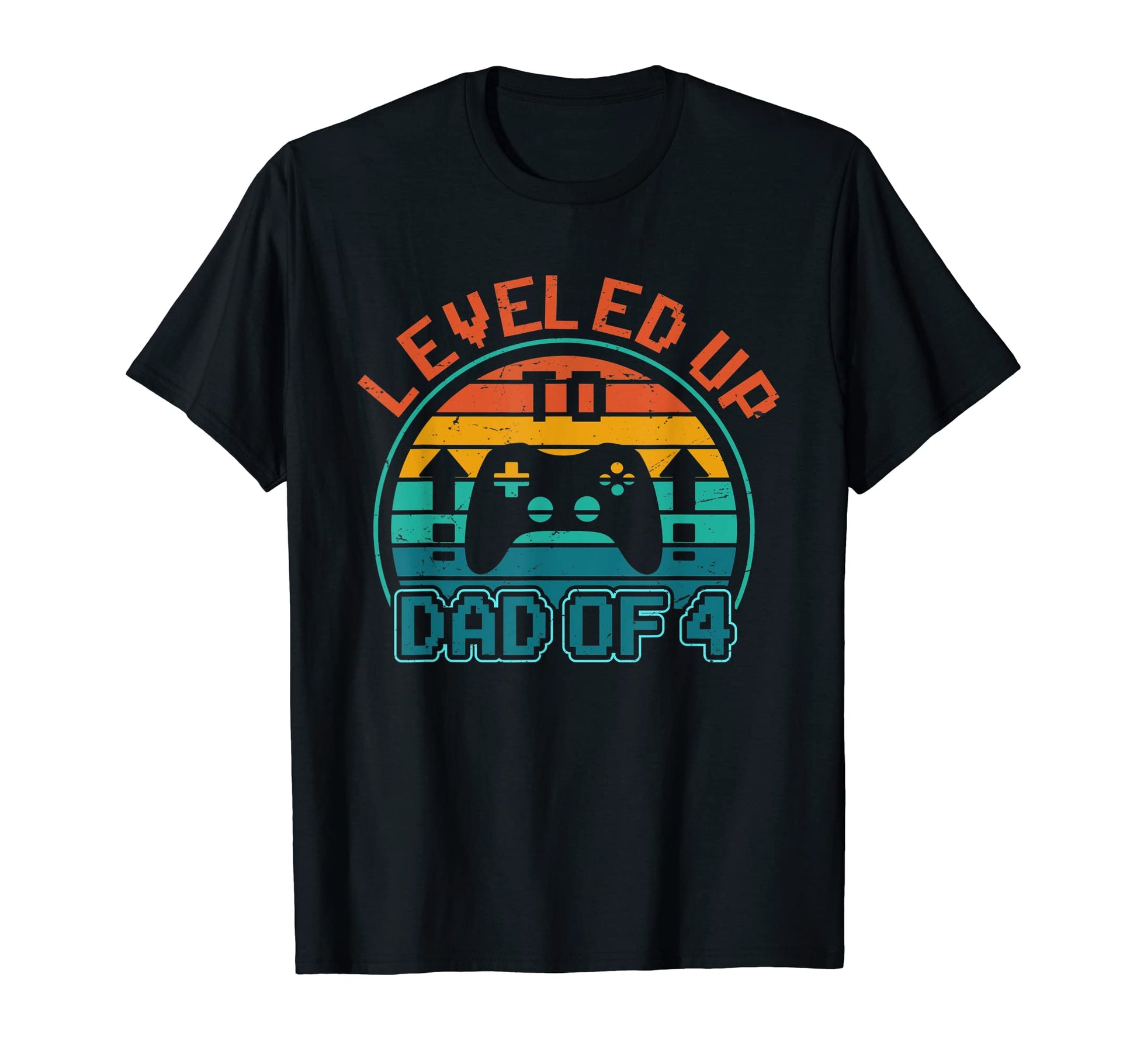 Leveled Up To Dad 4 Funny Gaming Daddy T-Shirt - Graphic Print for Adults - T-Shirt, Sweatshirt, Hoodie