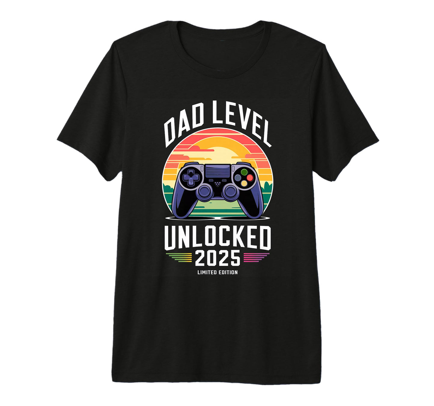 Dad Level Unlocked 2025 Gamer Dad Tri T-Shirt - Streetwear Style Unisex - T-Shirt, Sweatshirt, Hoodie
