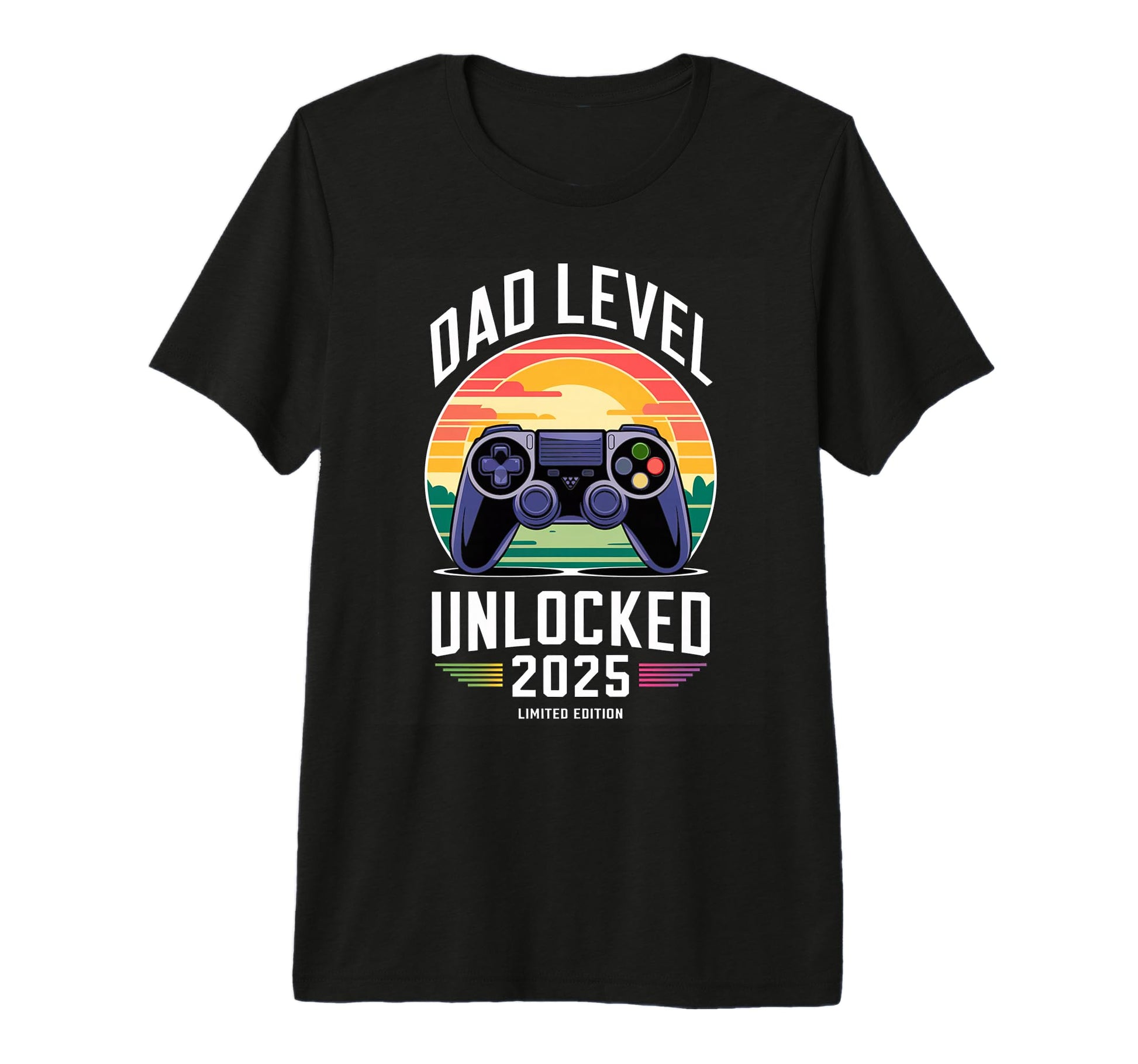Dad Level Unlocked 2025 Gamer Dad Tri T-Shirt - Streetwear Style Unisex - T-Shirt, Sweatshirt, Hoodie