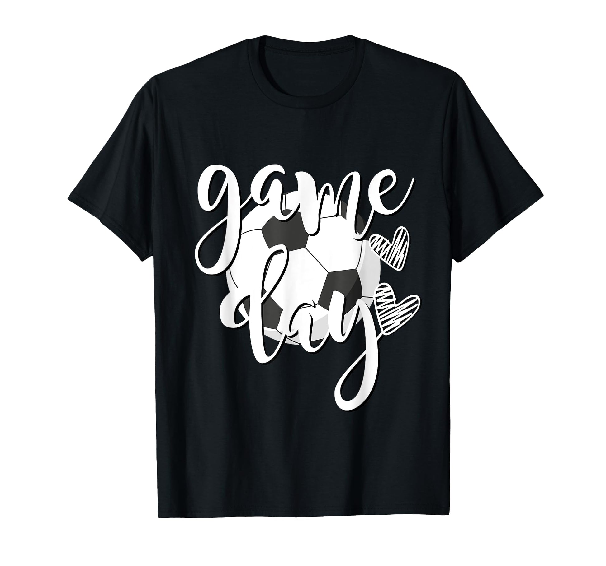 Game Day Soccer Ball Hearts Soccer T-Shirt - Casual Everyday Wear Unisex - T-Shirt, Sweatshirt, Hoodie