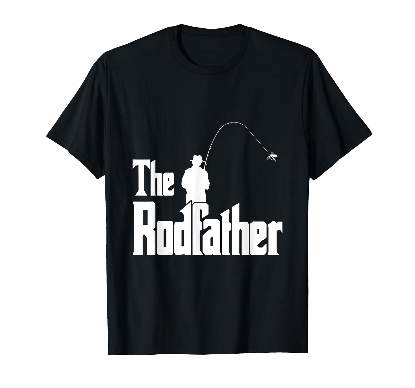 Rodfather Funny Fisherman Sea Fly T-Shirt - Minimalist Print for Adults - T-Shirt, Sweatshirt, Hoodie