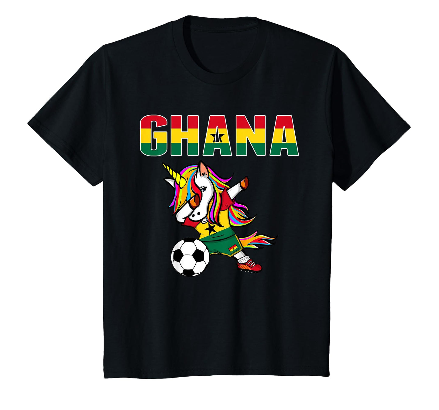 Dabbing Unicorn Ghana Soccer Fans T-Shirt - Aesthetic Graphic Men Women - T-Shirt, Sweatshirt, Hoodie