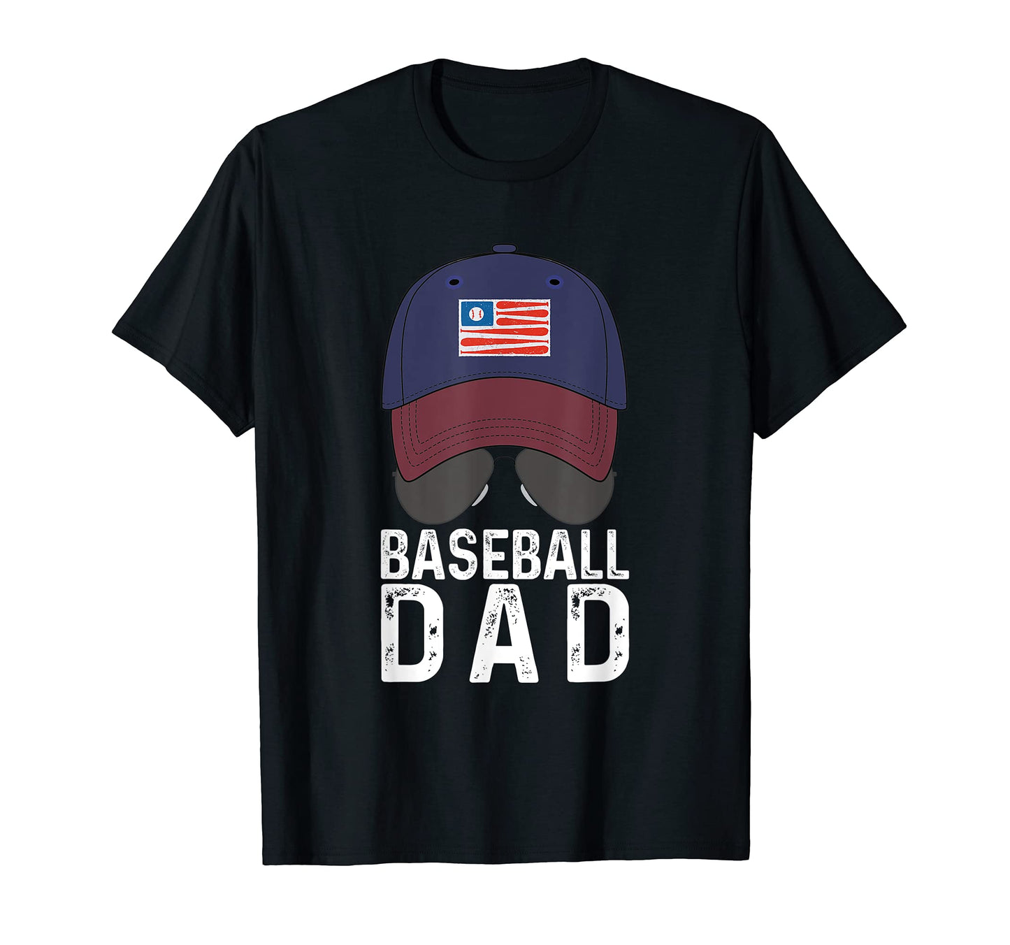 Baseball Dad Baseball Hat And Sunglasses T-Shirt - Unique Graphic Unisex - T-Shirt, Sweatshirt, Hoodie