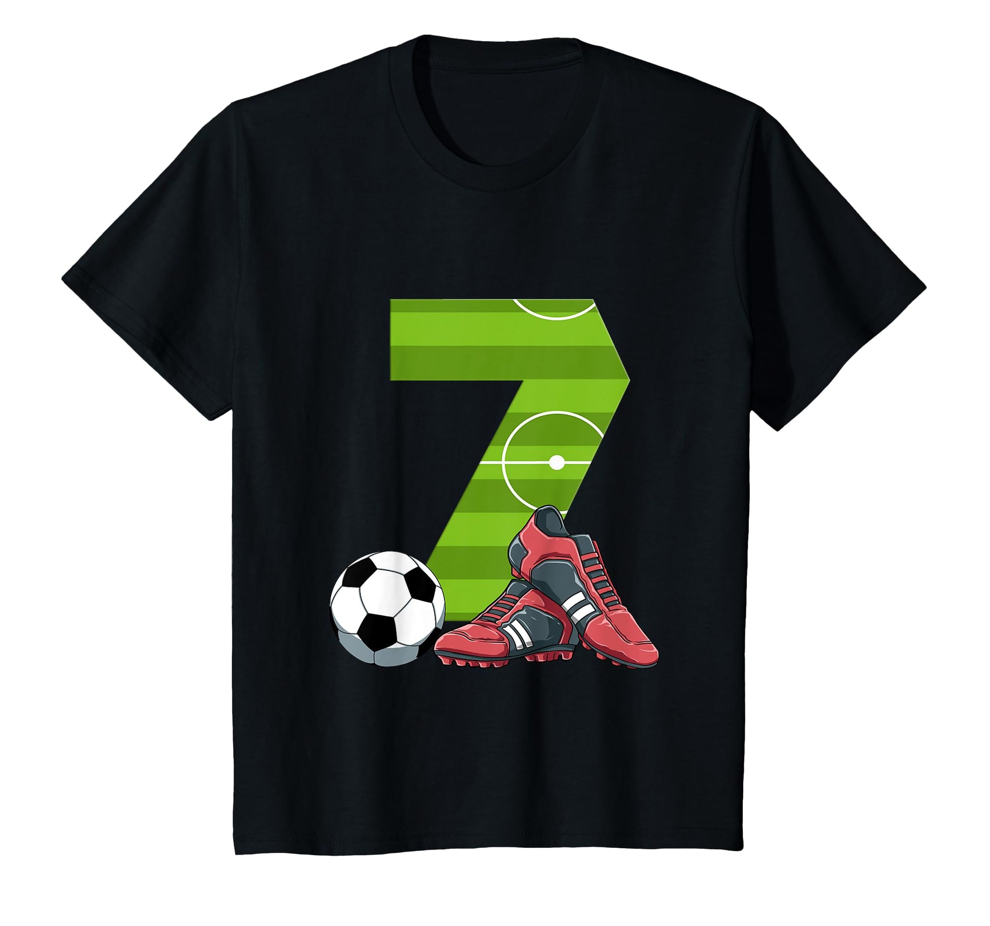 Seventh Birthday Soccer 7 Year Old T-Shirt - Unique Graphic Unisex - T-Shirt, Sweatshirt, Hoodie