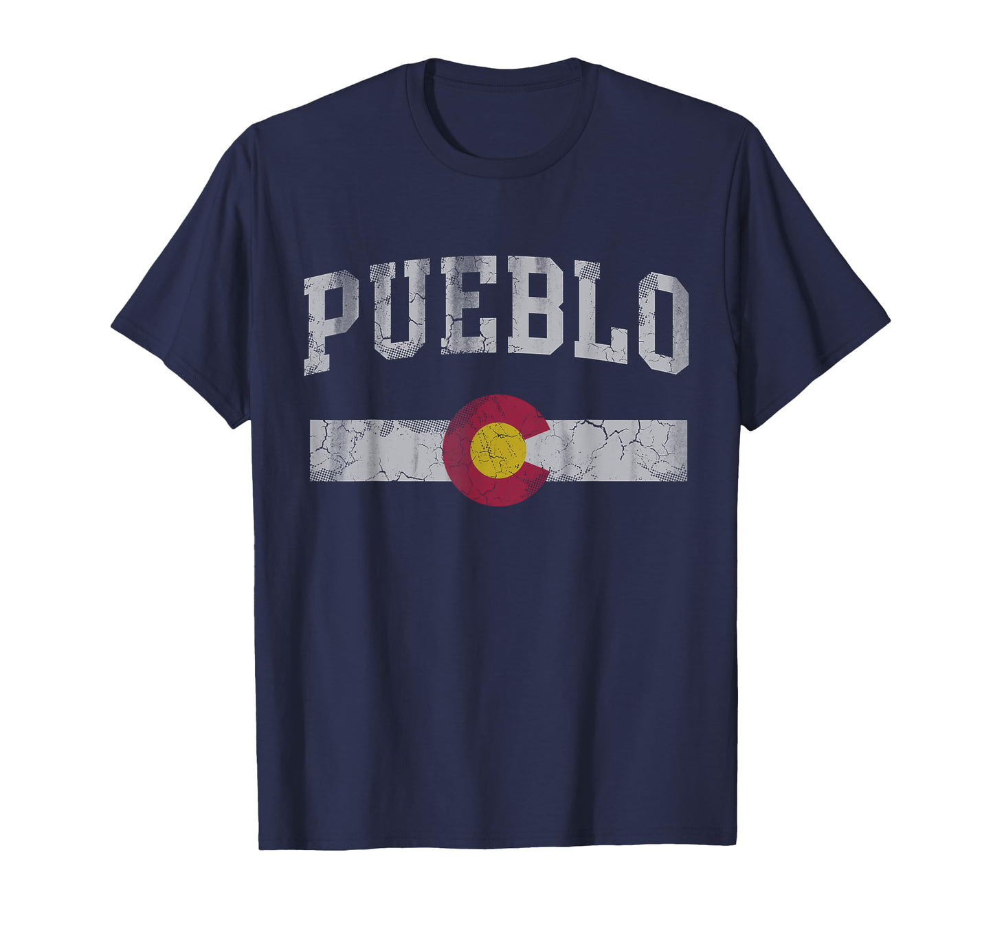 Flag Colorado Pueblo Distressed Fade T-Shirt - Unique Graphic for Adults - T-Shirt, Sweatshirt, Hoodie