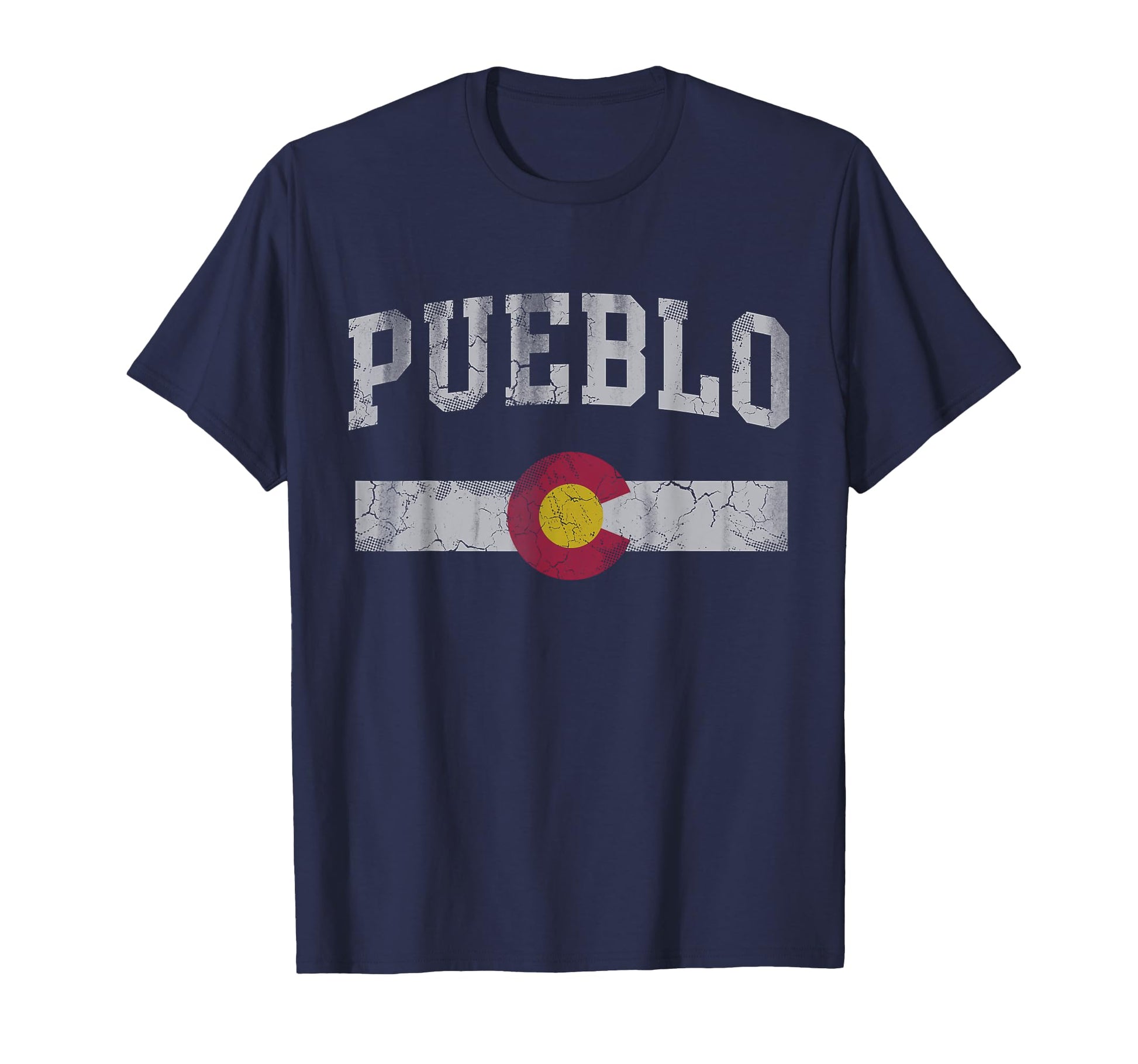 Flag Colorado Pueblo Distressed Fade T-Shirt - Unique Graphic for Adults - T-Shirt, Sweatshirt, Hoodie