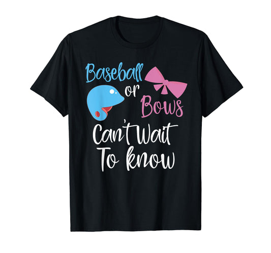 Baseball Or Bows Gender Reveal Party T-Shirt - Streetwear Style Men Women - T-Shirt, Sweatshirt, Hoodie