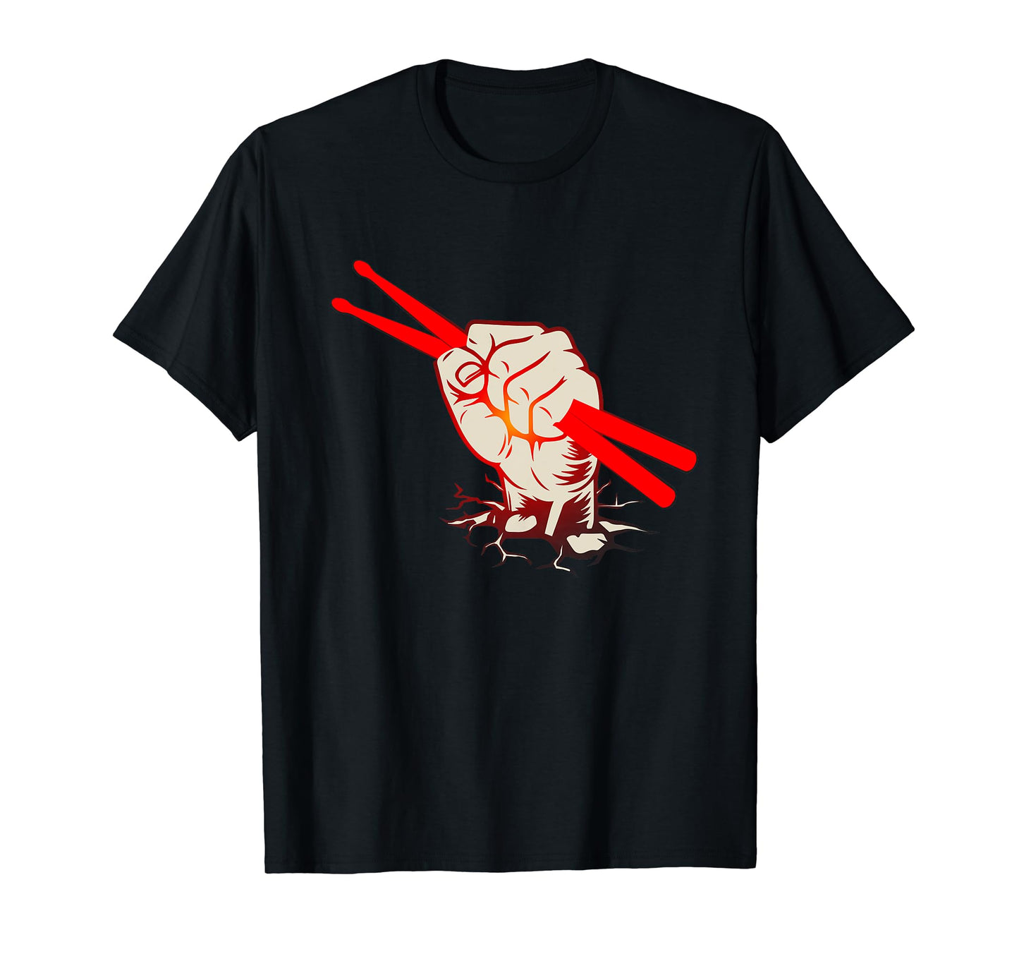 Drummer Distressed Drum Sticks Hand T-Shirt - Aesthetic Graphic Unisex - T-Shirt, Sweatshirt, Hoodie