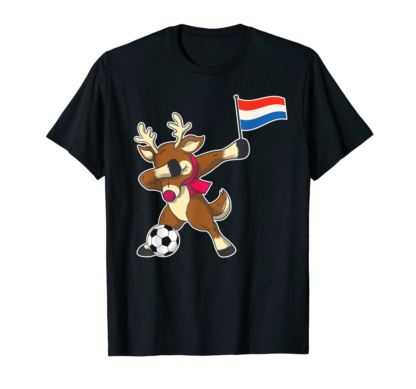 Soccer Dutch Flag Reindeer Netherlands T-Shirt - Unique Graphic for Adults - T-Shirt, Sweatshirt, Hoodie