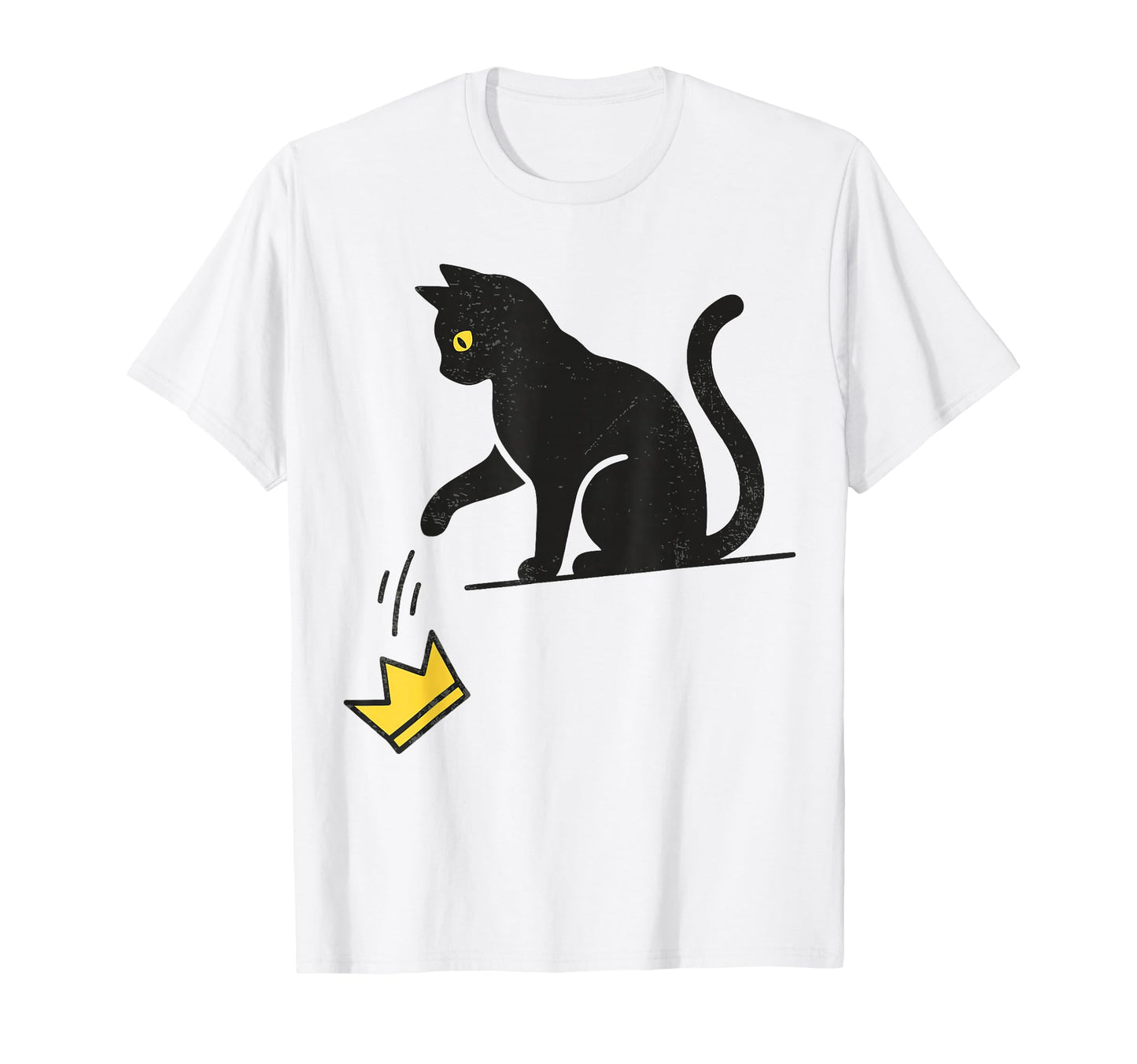 No Kings Black Cat Kicking Crown T Shir T-Shirt - Graphic Print for Adults - T-Shirt, Sweatshirt, Hoodie