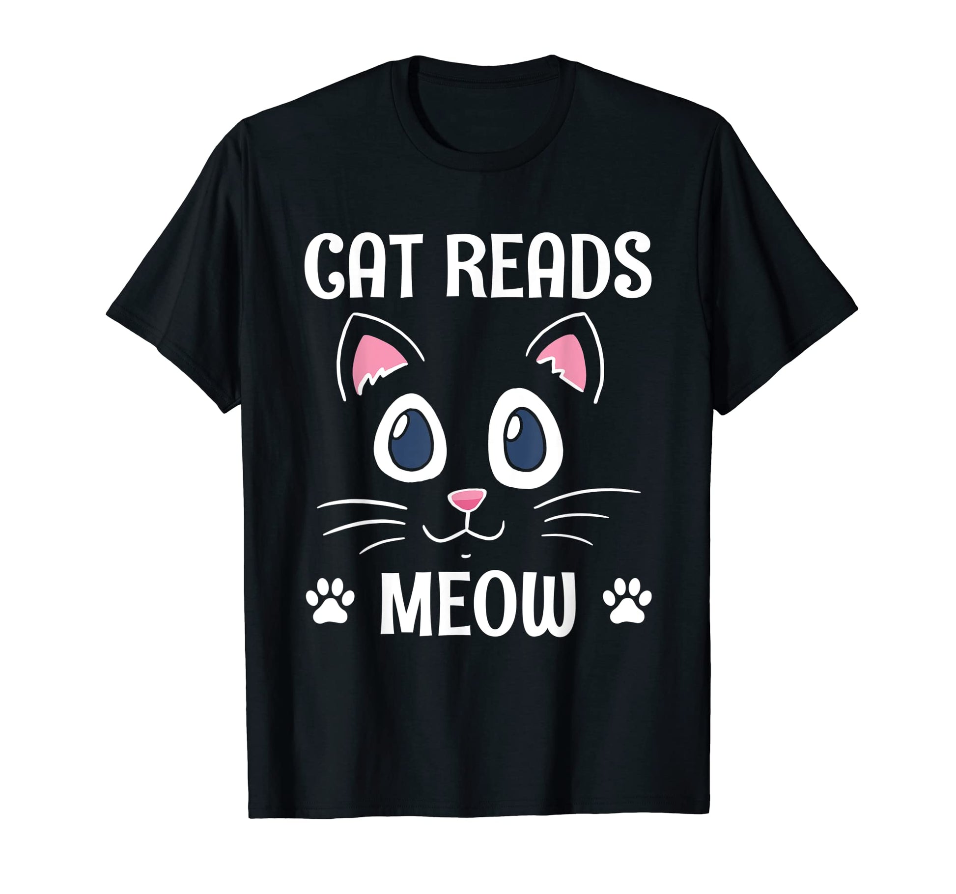 Cat Reads Meow Funny Cat Lover T-Shirt - Casual Everyday Wear for Adults - T-Shirt, Sweatshirt, Hoodie