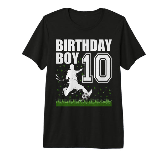 10 Year Old Soccer Birthday Party T-Shirt - Unique Graphic for Adults - T-Shirt, Sweatshirt, Hoodie