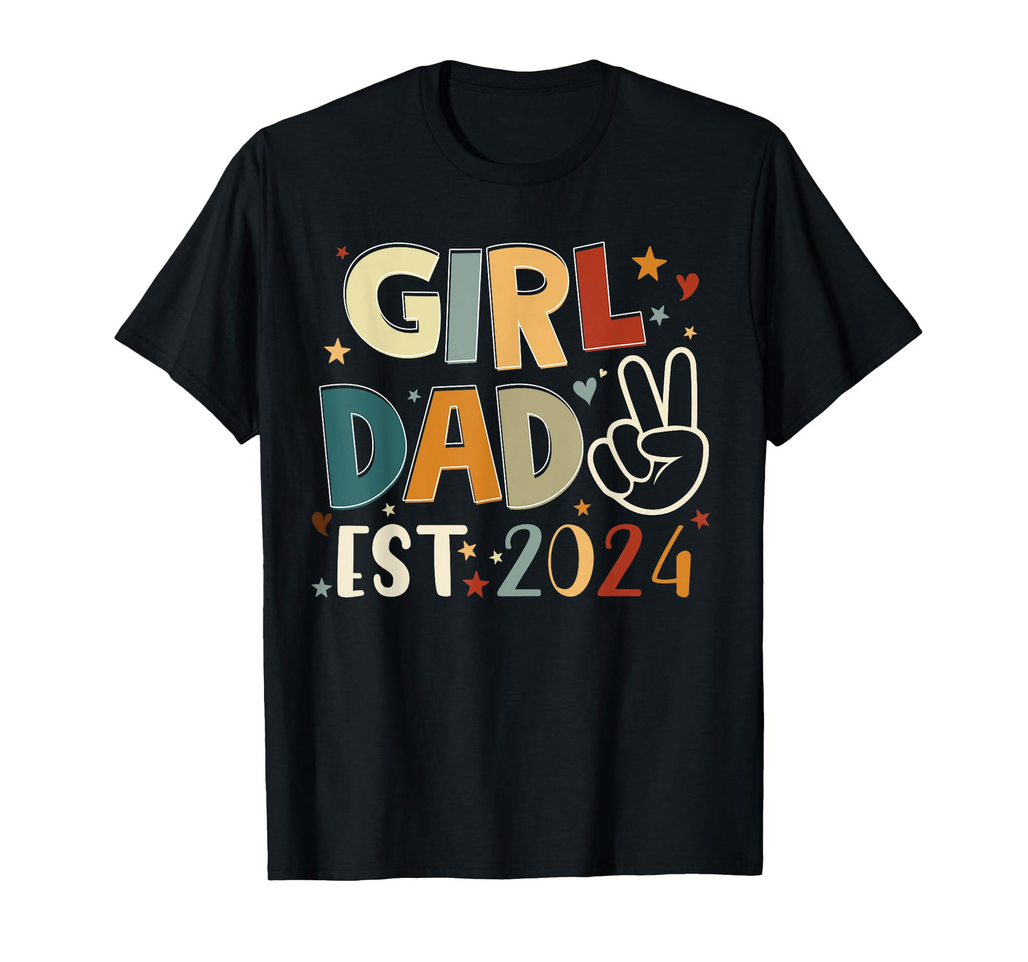 Dad Est 2024 Father And Daughter Happy T-Shirt - Fun Novelty Design Unisex - T-Shirt, Sweatshirt, Hoodie