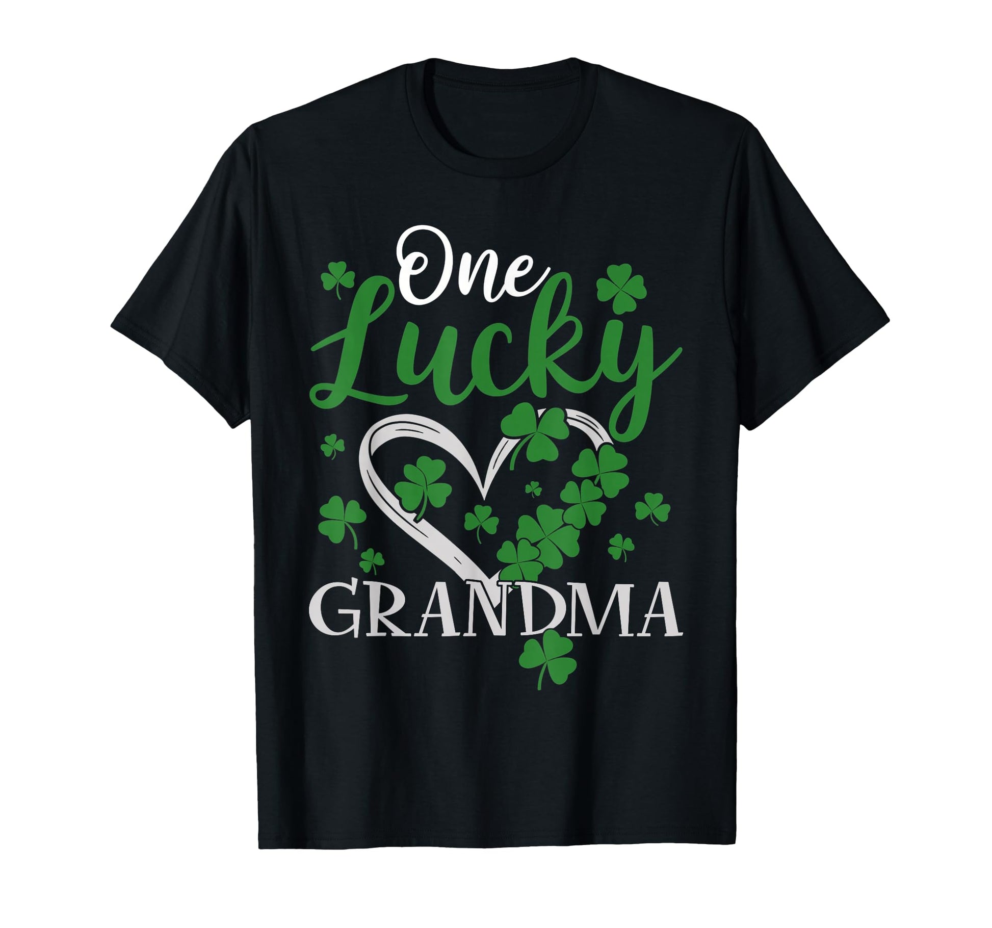 One Lucky Grandma Irish Green Heart T-Shirt - Novelty Apparel Men Women - T-Shirt, Sweatshirt, Hoodie