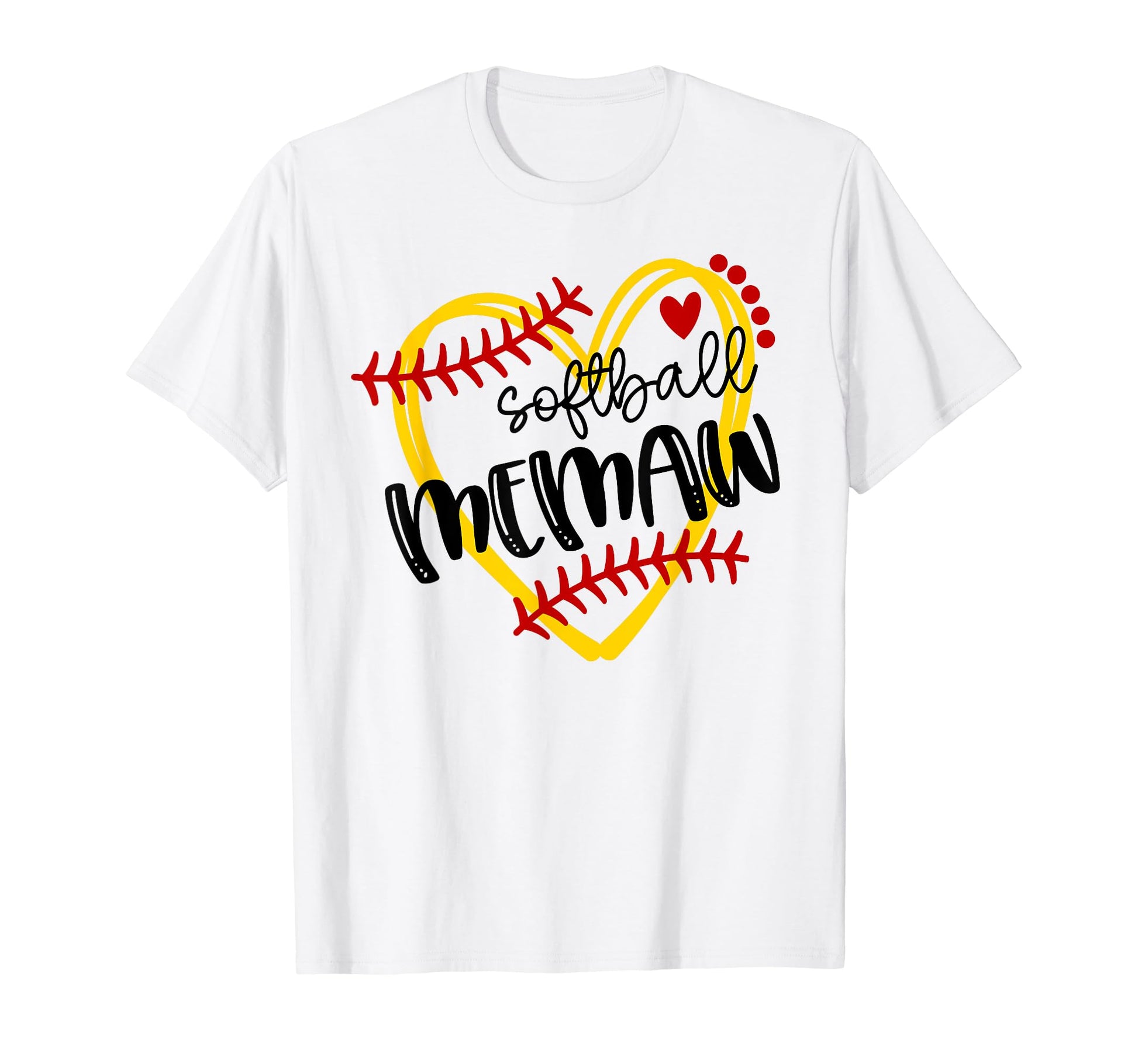 Personalized Softball Heart Memaw T-Shirt - Trendy Graphic Men Women - T-Shirt, Sweatshirt, Hoodie