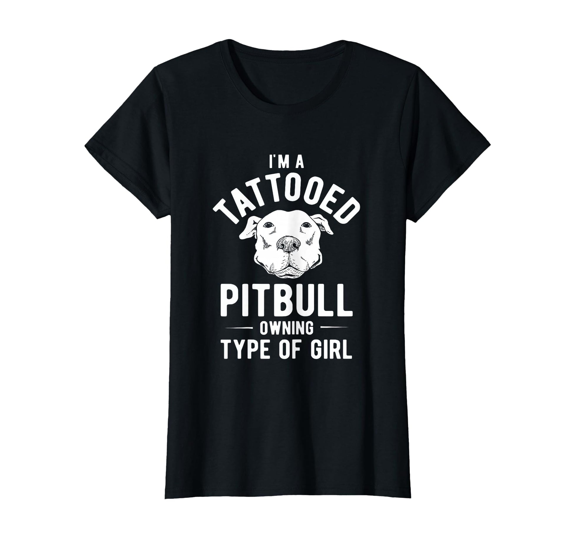 Tattooed Pitbull Owning Pet Dog T-Shirt - Fun Novelty Design for Adults - T-Shirt, Sweatshirt, Hoodie