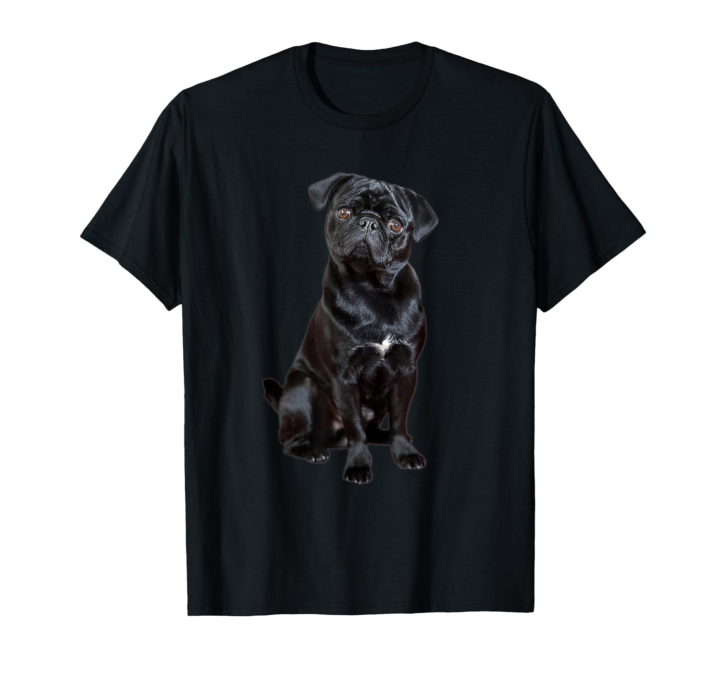 Black Pug Dog Dog Mom Dad Funny Black T-Shirt - Custom Art Print Men Women - T-Shirt, Sweatshirt, Hoodie