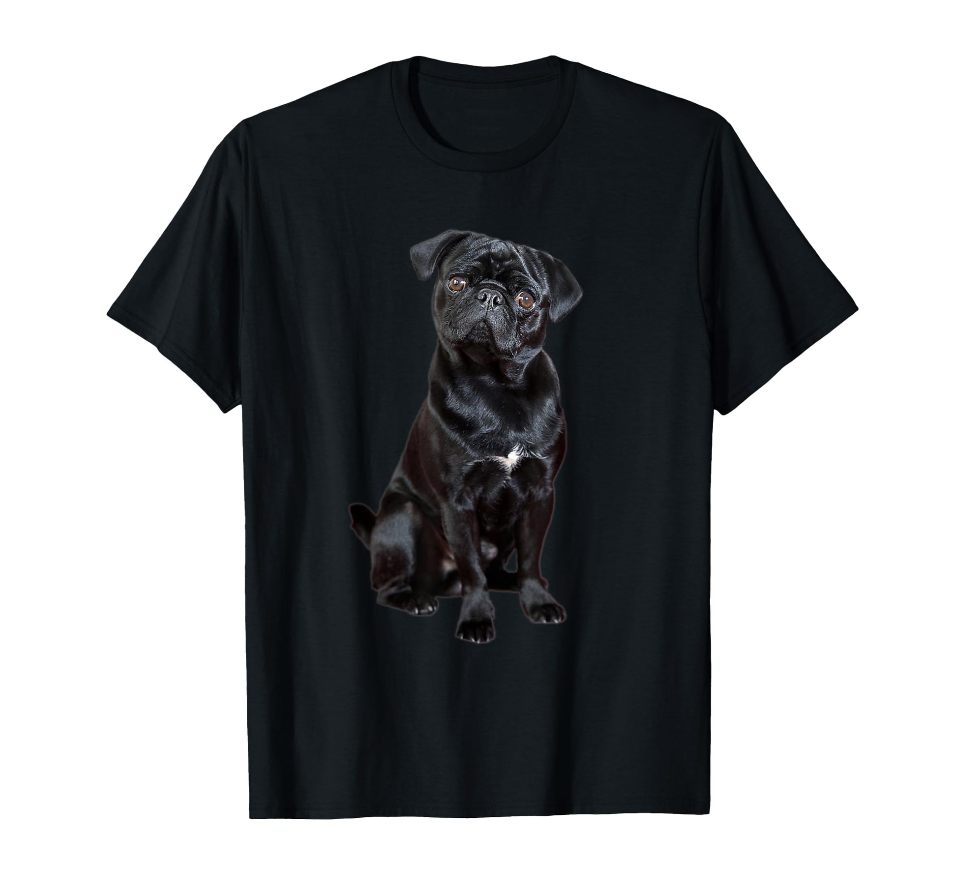 Black Pug Dog Dog Mom Dad Funny Black T-Shirt - Custom Art Print Men Women - T-Shirt, Sweatshirt, Hoodie