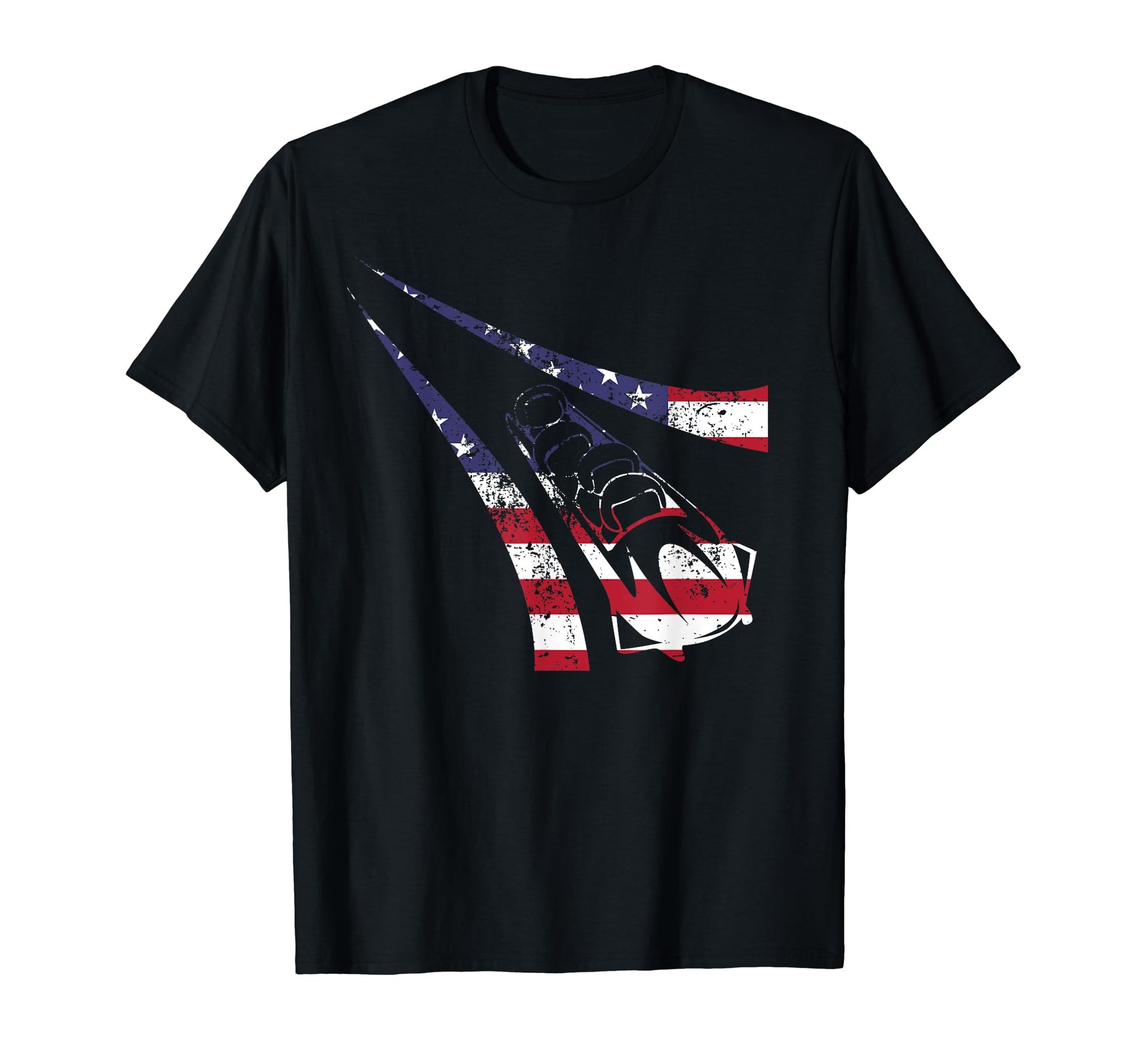 Usa American Flag Bobsled Bobsledding T-Shirt - Minimalist Print Unisex - T-Shirt, Sweatshirt, Hoodie