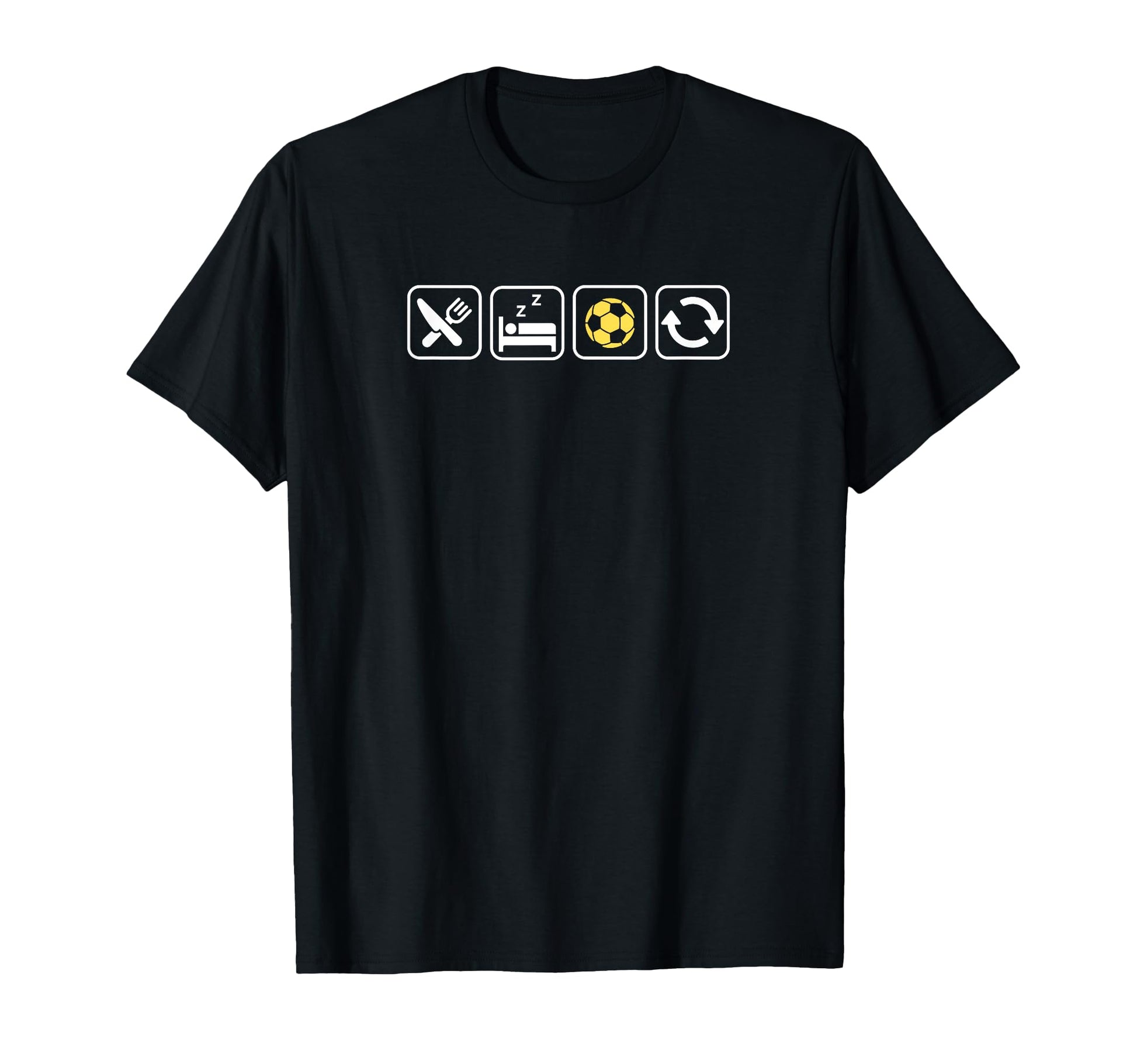 Eat Sleep Soccer Repeat Fun Soccer T-Shirt - Unique Graphic for Adults - T-Shirt, Sweatshirt, Hoodie