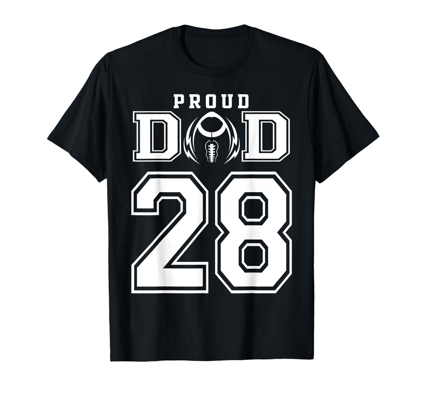 Custom Proud Football Dad Number 28 T-Shirt - Novelty Apparel Men Women - T-Shirt, Sweatshirt, Hoodie