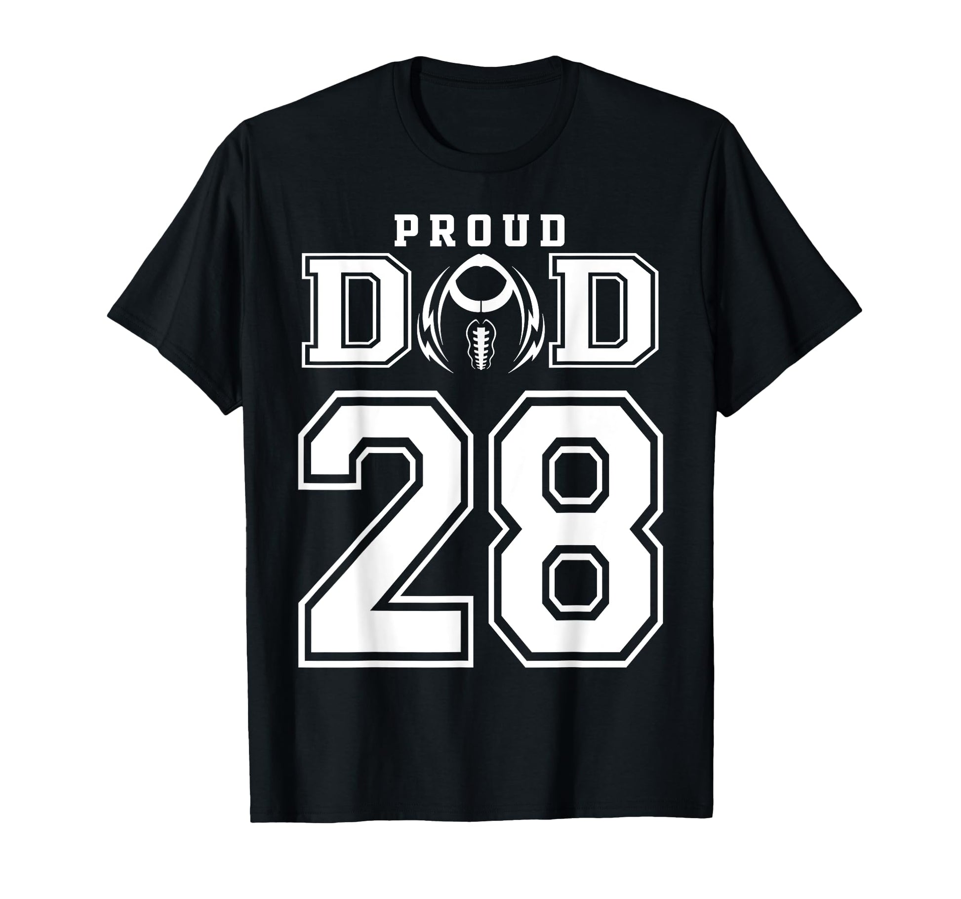 Custom Proud Football Dad Number 28 T-Shirt - Novelty Apparel Men Women - T-Shirt, Sweatshirt, Hoodie