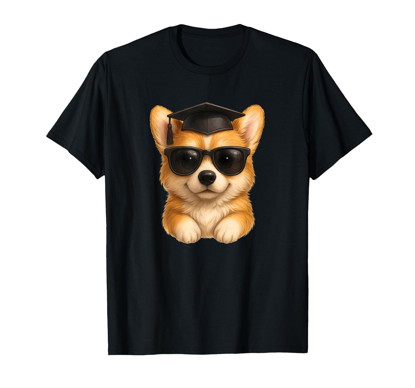Kawaii Corgi Graduate Graduation Dog T-Shirt - Trendy Graphic for Adults - T-Shirt, Sweatshirt, Hoodie