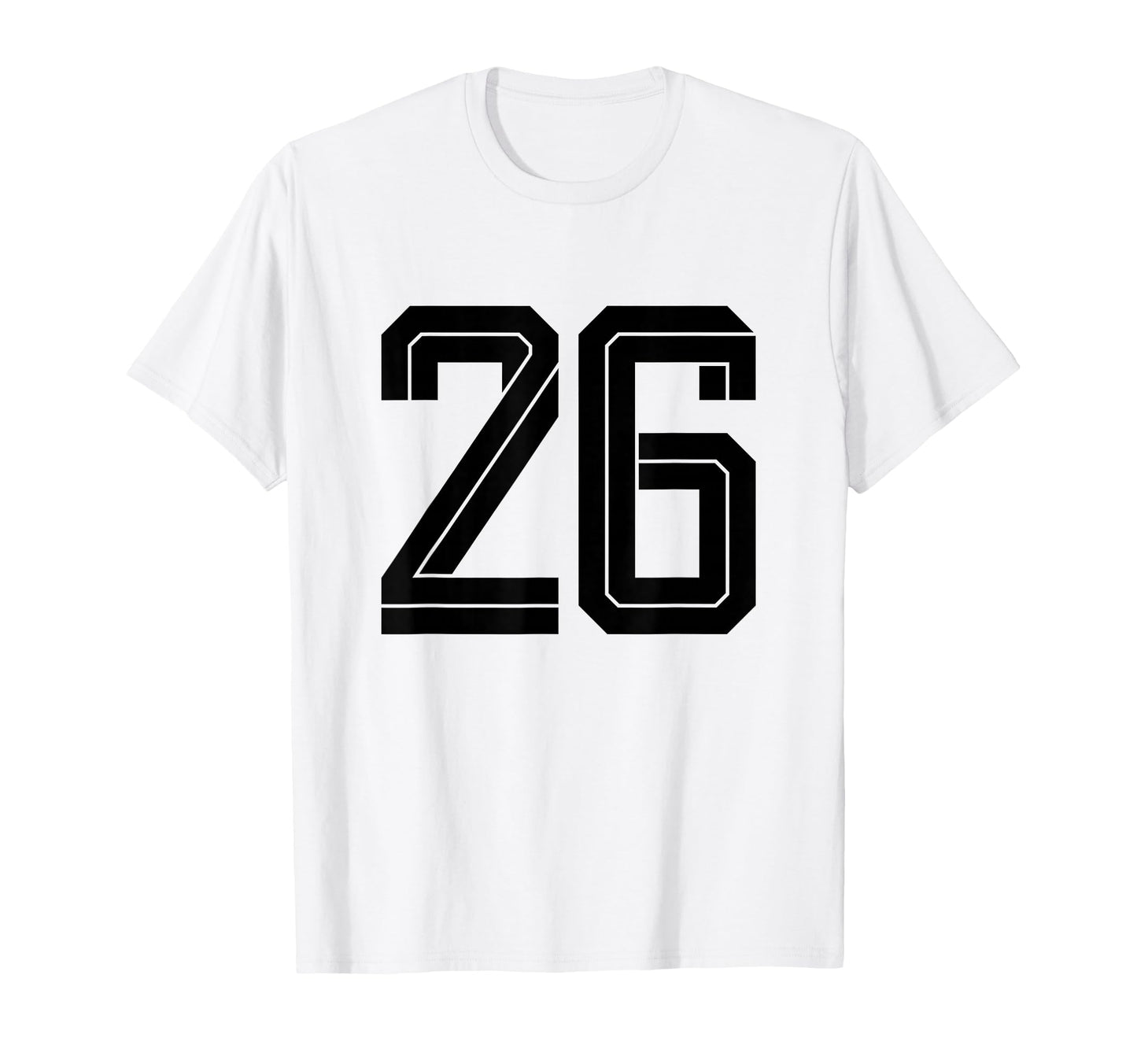26 White Number 26 Sports Fan Soccer T-Shirt - Custom Art Print Unisex - T-Shirt, Sweatshirt, Hoodie