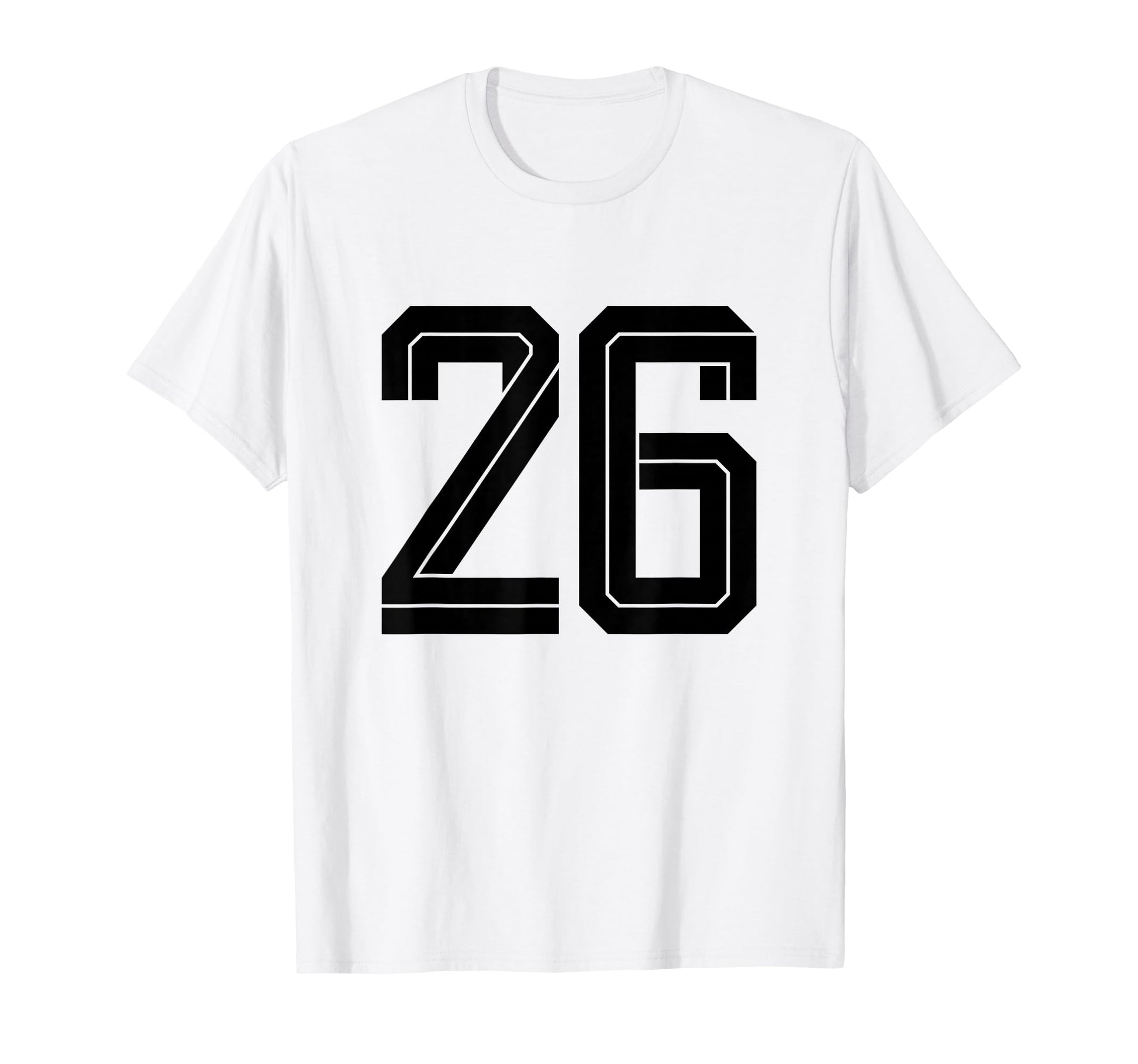 26 White Number 26 Sports Fan Soccer T-Shirt - Custom Art Print Unisex - T-Shirt, Sweatshirt, Hoodie